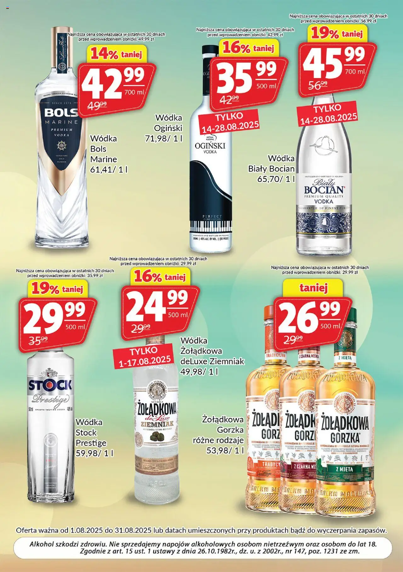 Prim Market Gazetka - Oferta alkoholowa od 01.08.2025 | Strona: 5 | Produkty: Ogiński, Mięta, Vodka, Alkohol