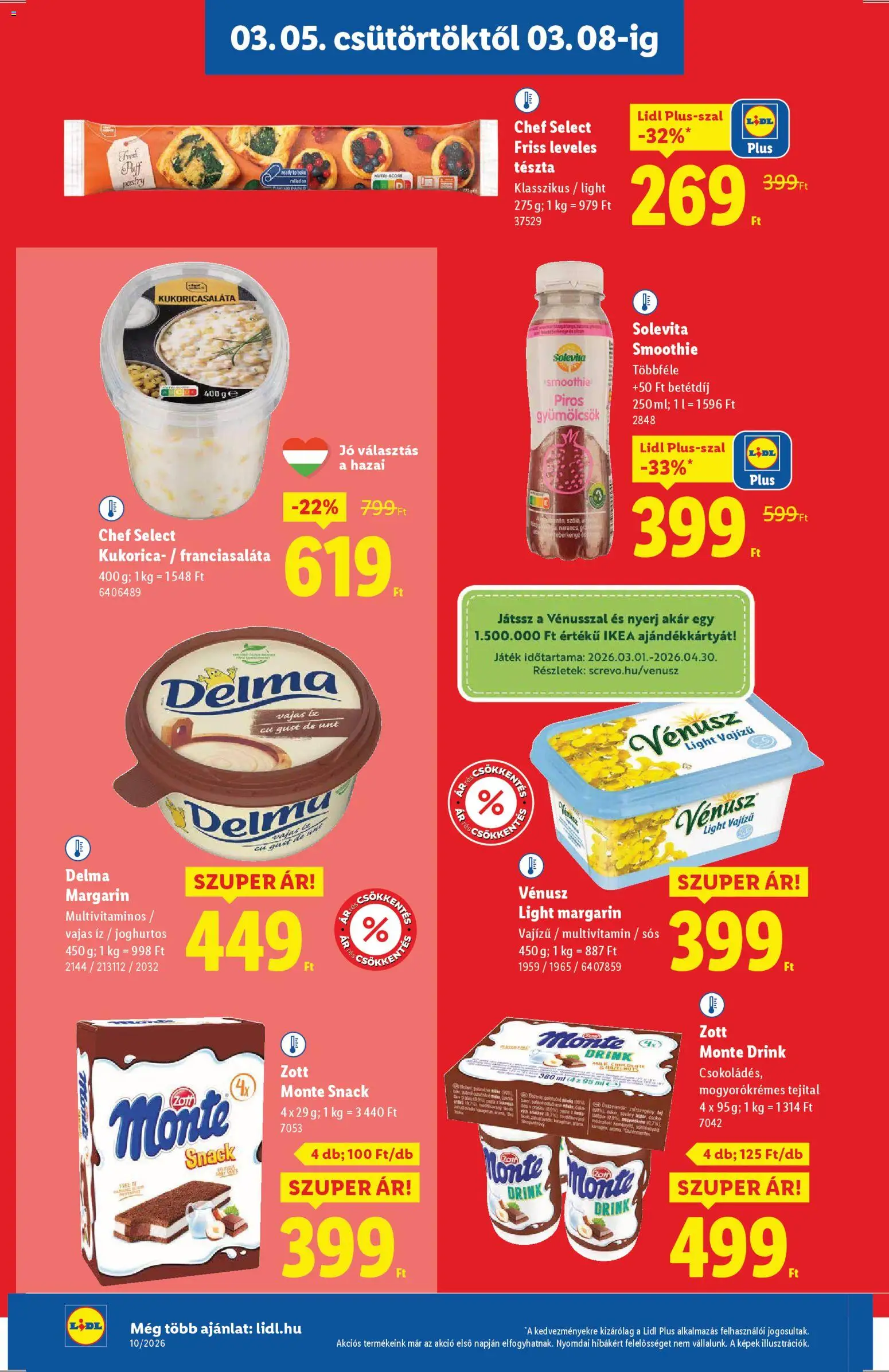 Lidl akciós ujság - amely érvényes a következő dátumtól: 05.03.2026 | Oldal: 8 | Termékek: Játék, Tészta, Multivitamin, Smoothie