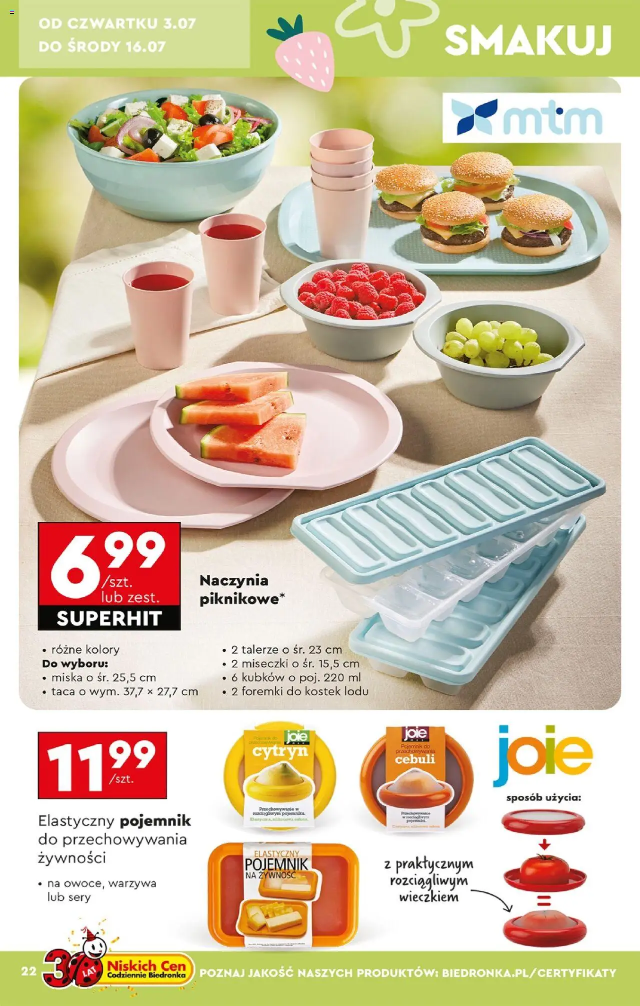 Biedronka gazetka - Okazje tygodnia od 30.06.2025 | Strona: 24 | Produkty: Talerze, Sery, Warzywa