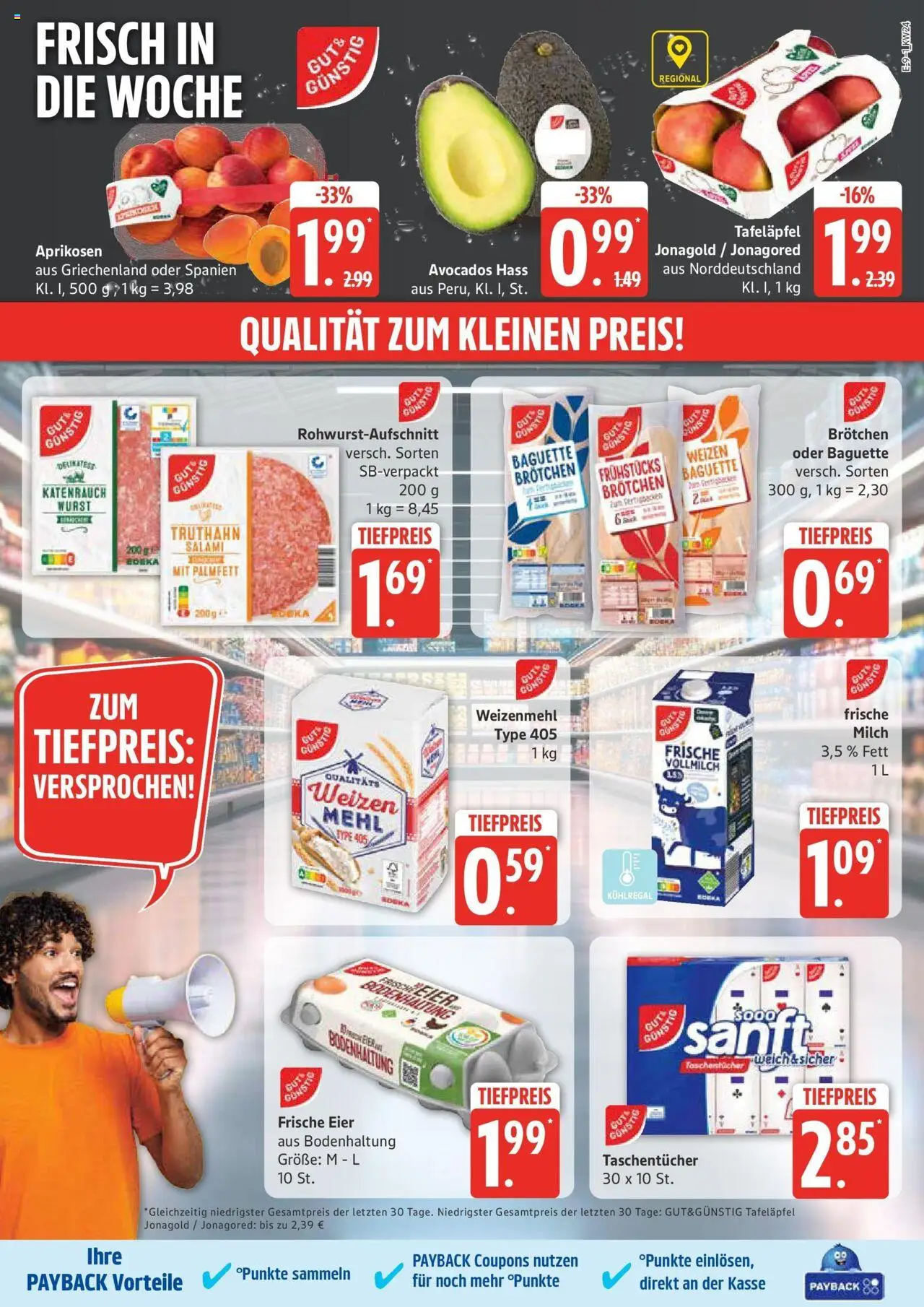 Edeka prospekt Großenwiehe	 - gültig ab dem 08.06.2025 | Seite: 9 | Produkte: Mehl, Milch, Baguette, Wurst