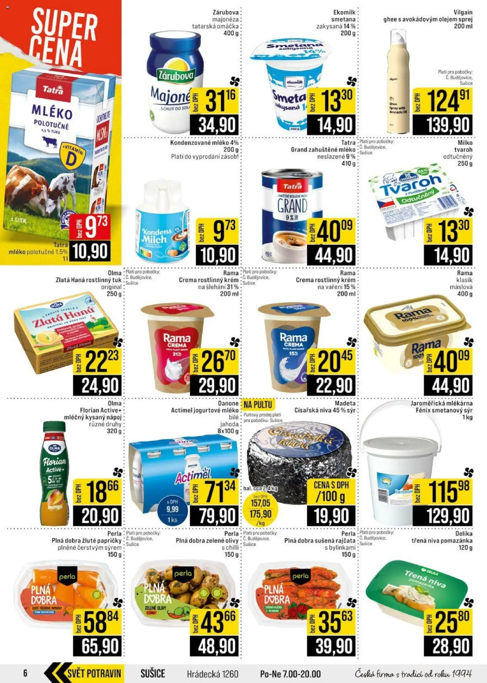 Jip leták - Cash & Carry od 01.04.2026 | Strana: 6 | Produkty: Sušiče, Majonéza, Smetanový sýr, Kondenzované mléko