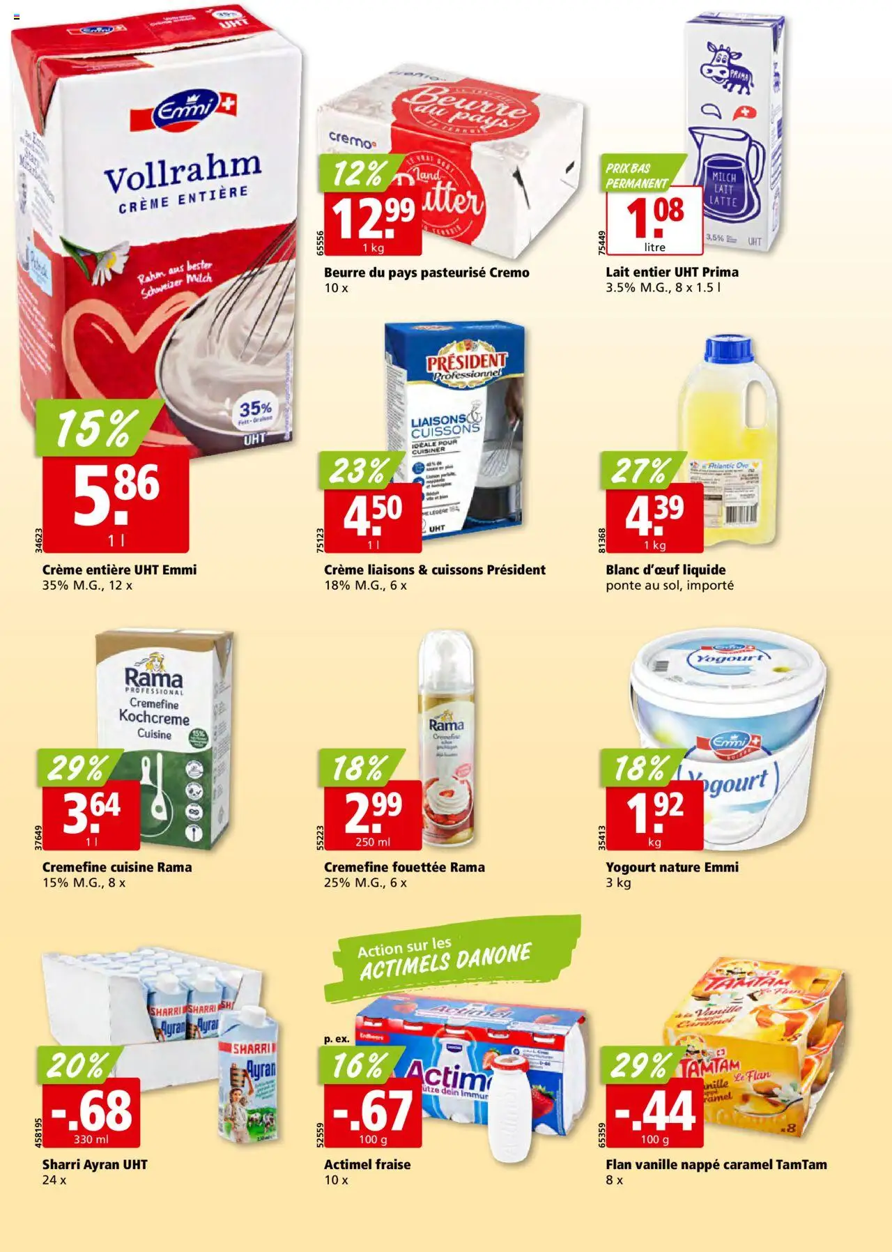 Aligro Aktionen Chavannes, Matran, Genève, Sion – gültig ab 20.10.2025 | Seite: 14 | Produkte: Actimel, Milch, Creme