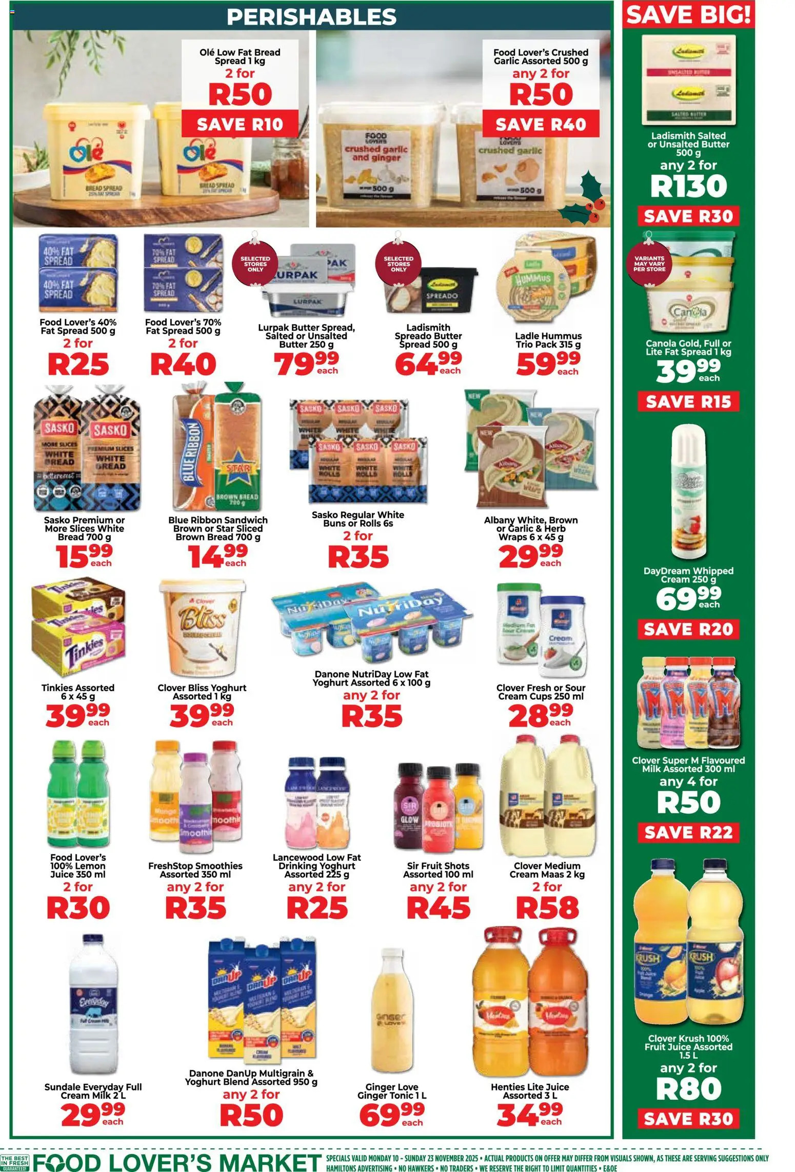 New Food Lover's Market catalogue – valid from 10.11.2025 | Page: 4 | Products: Buns, Butter, Fruit, Garlic