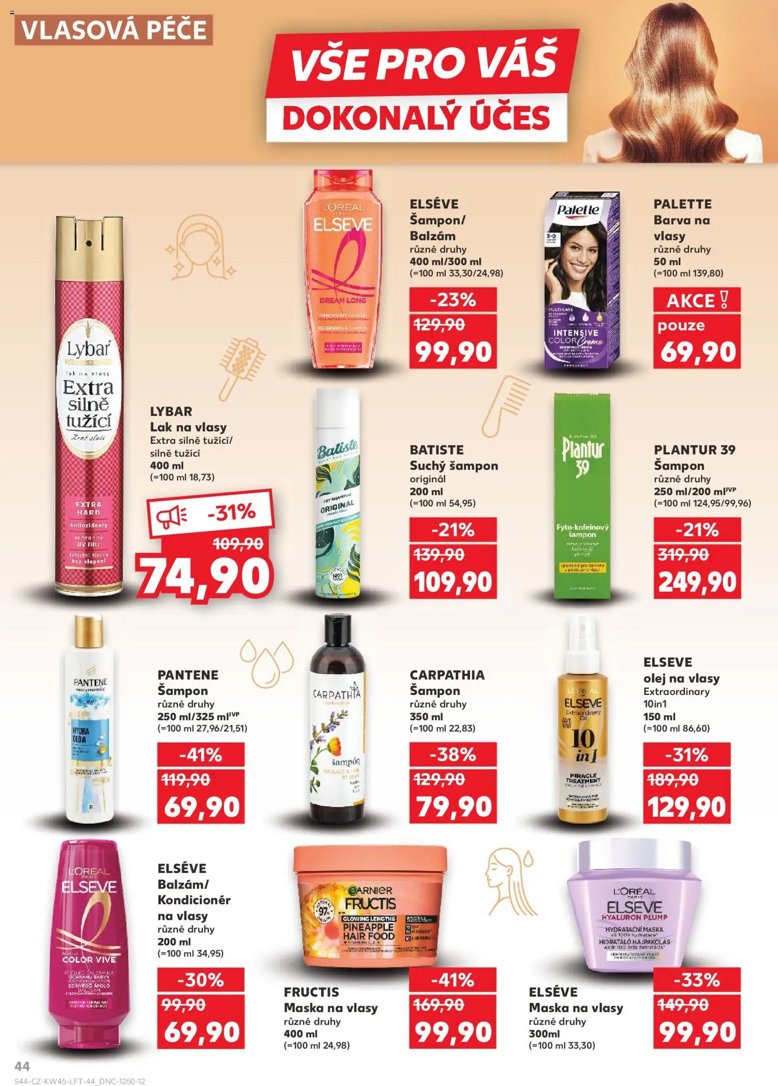 Kaufland leták - Brno od 05.11.2025 | Strana: 44 | Produkty: Suchý šampon, Šampon, Maska na vlasy, Olej na vlasy