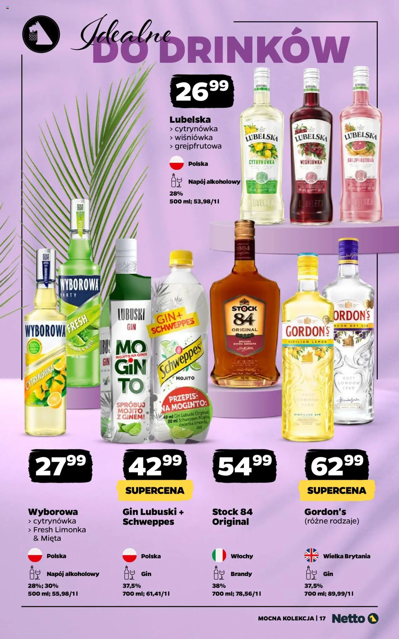 Netto gazetka - Mocna Kolekcja od 18.08.2025 | Strona: 17 | Produkty: Limonka, Gin Lubuski, Mięta, Gin