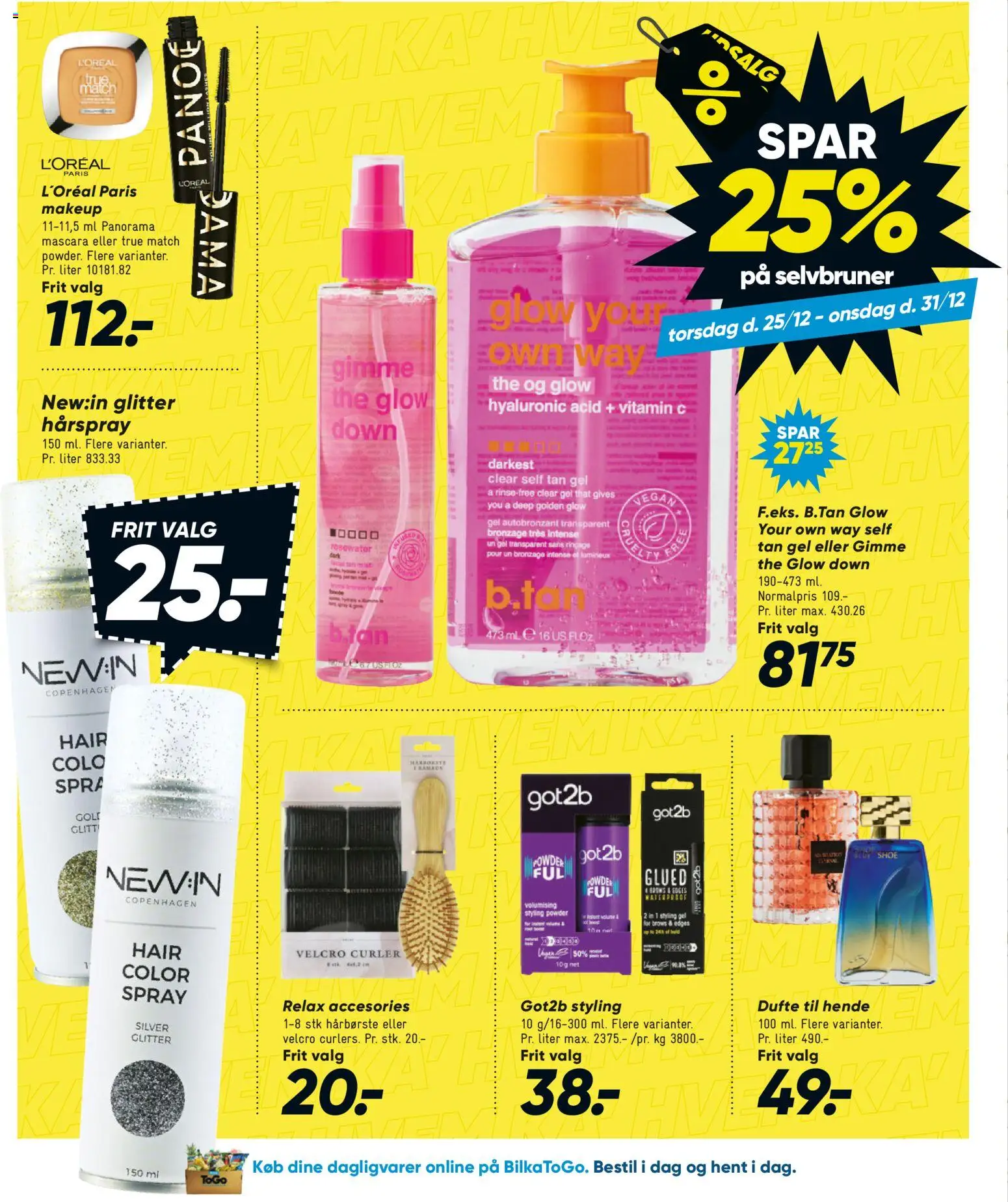 Bilka tilbudsavis – gyldig fra 25.12.2025 | Side: 33 | Produkter: Makeup, Mascara, Hårspray