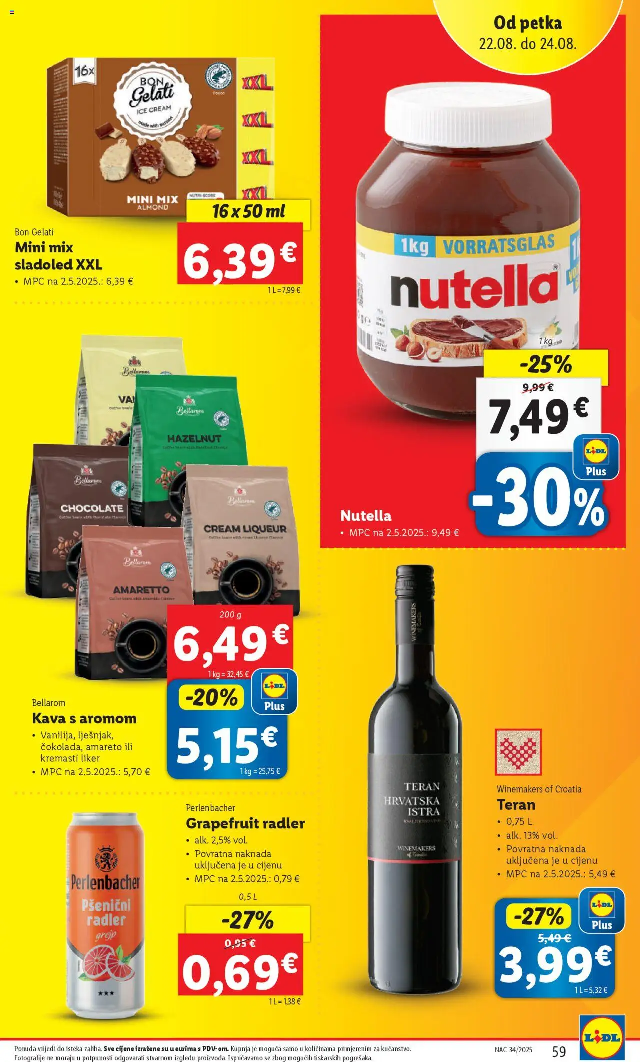 Lidl katalog | vrijedi od 18.08.2025 | Stranica: 59 | Proizvodi: Nutella, Radler, Sladoled, Liker