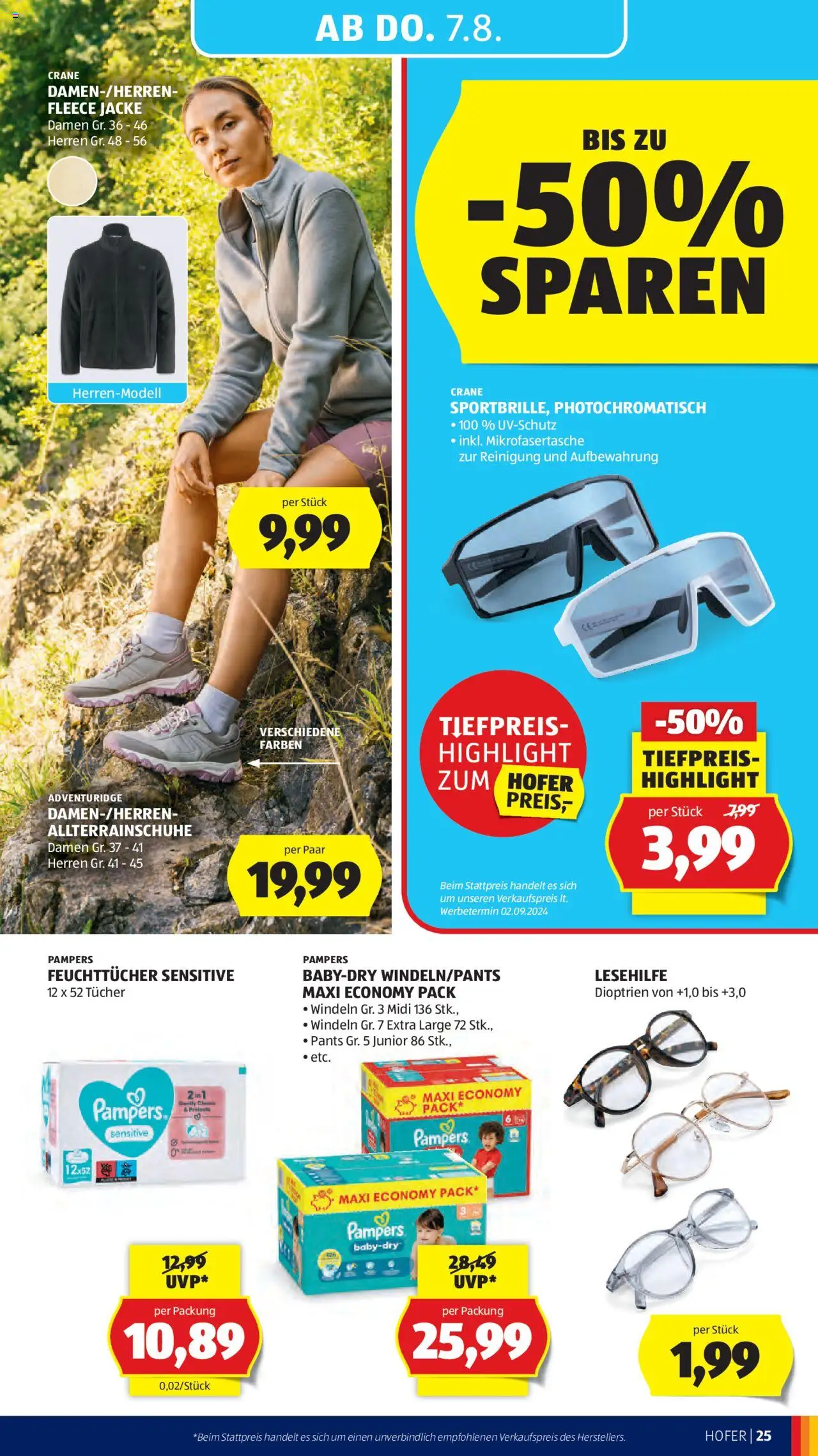 Hofer Flugblatt gültig ab 01.08.2025 | Seite: 29 | Produkte: Jacke, Pampers