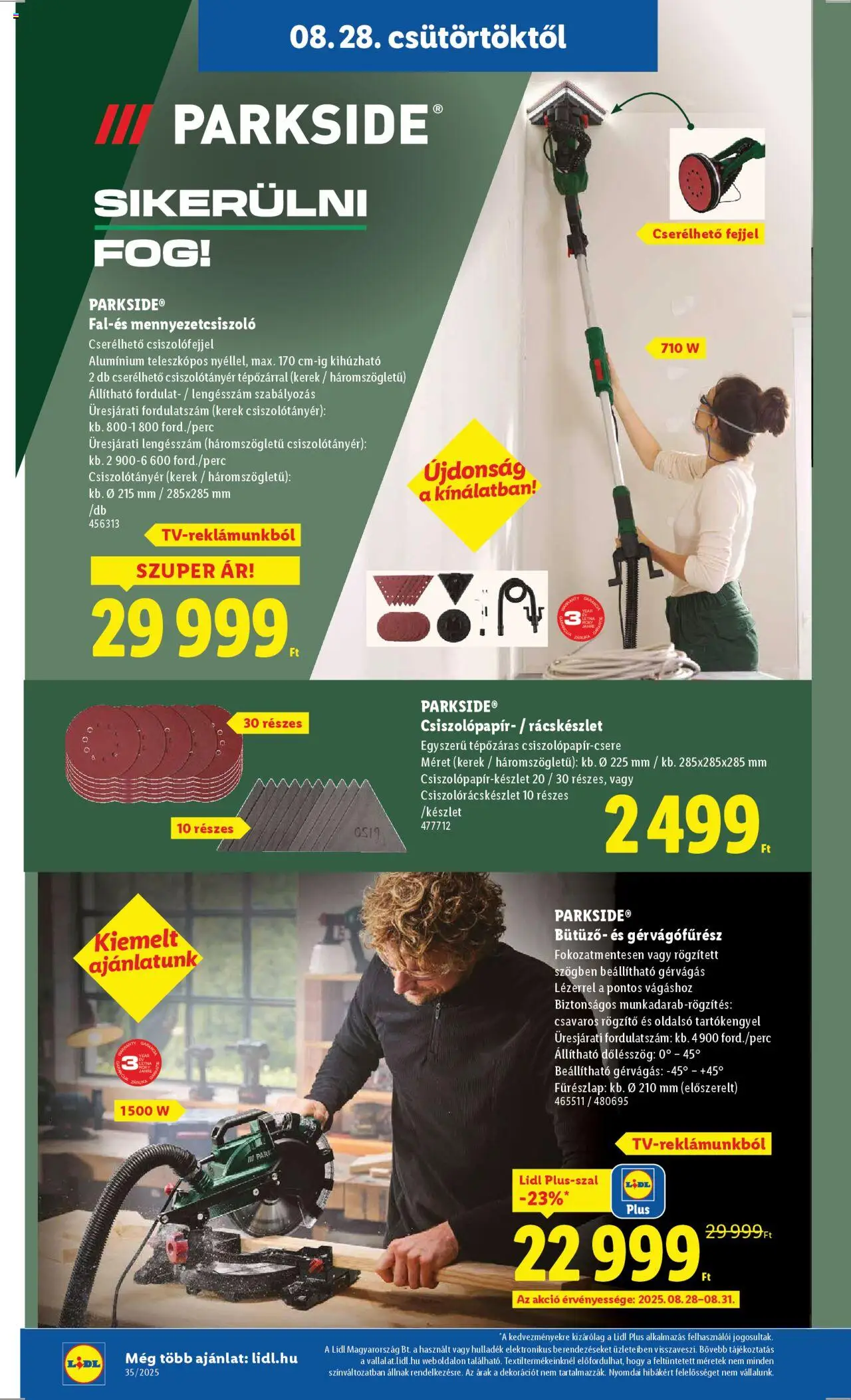 Lidl akciós ujság - amely érvényes a következő dátumtól: 28.08.2025 | Oldal: 2 | Termékek: Parkside, Csiszolópapír