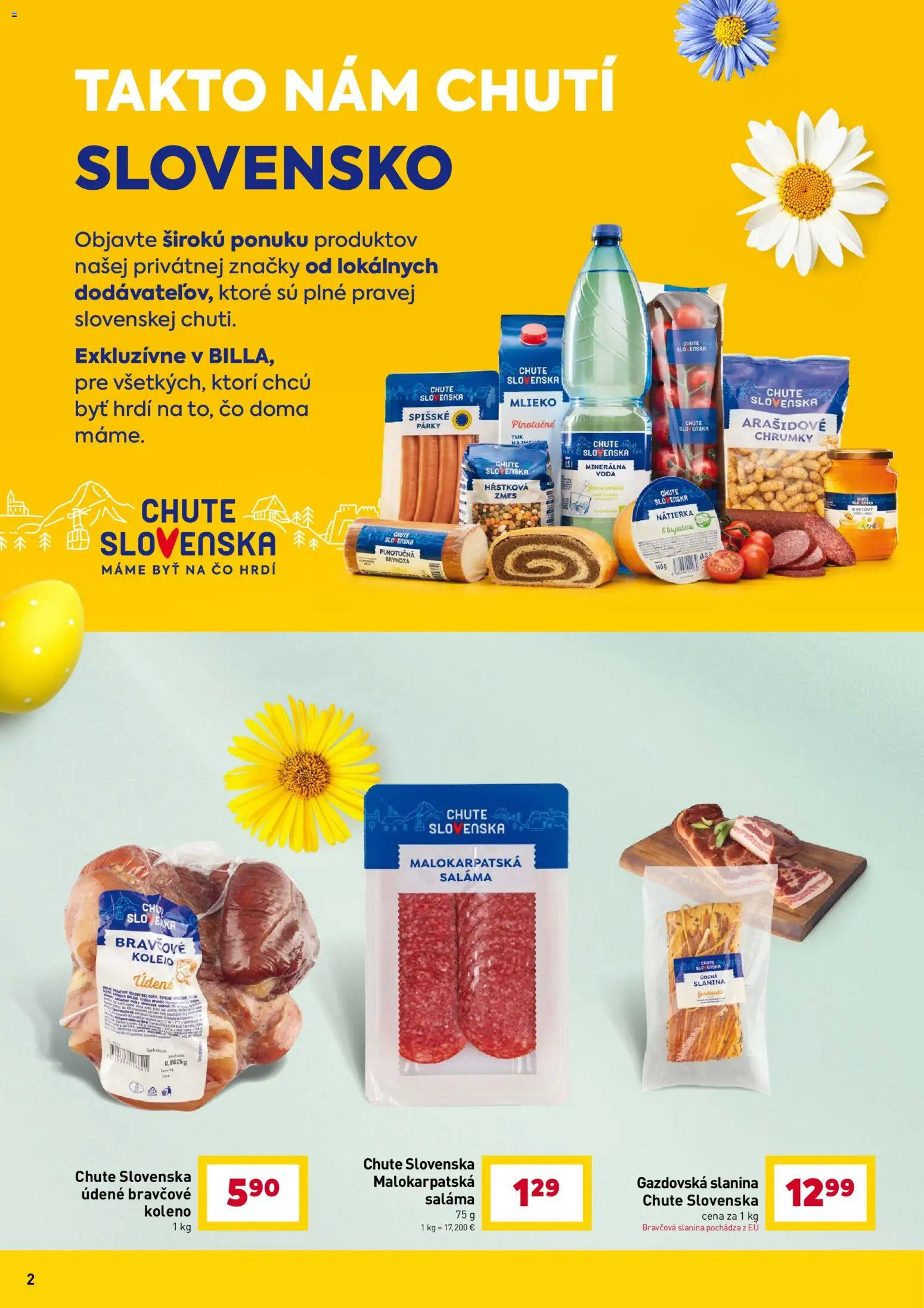 Nové Billa akcie – leták je platný od 11.03.2026 | Strana: 2 | Produkty: Mlieko, Saláma, Voda, Párky