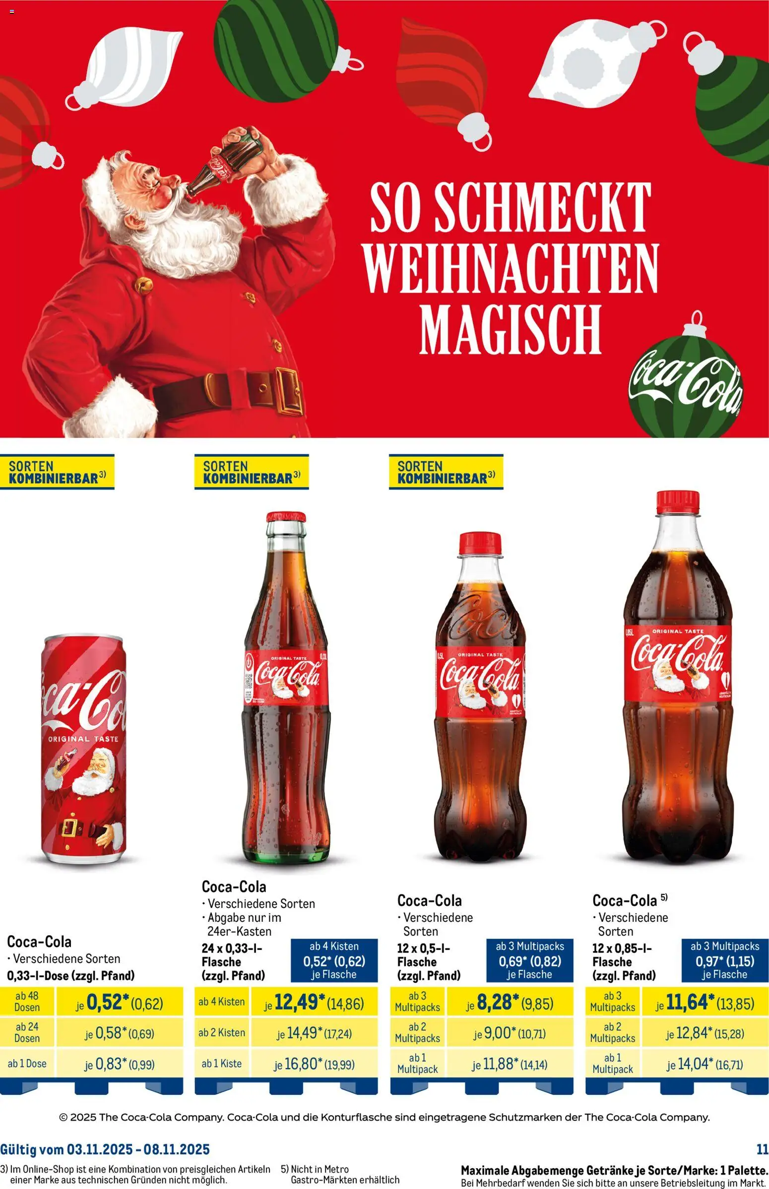 Metro Starke Marken – gültig ab 03.11.2025 | Seite: 11 | Produkte: Coca cola, Cola