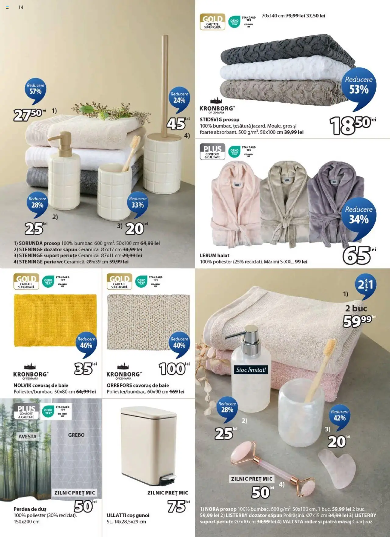 Catalog JYSK – valabil de la 27.08.2025 | Pagină: 14 | Produse: Perdea, Perie, Covoraș de baie, Săpun