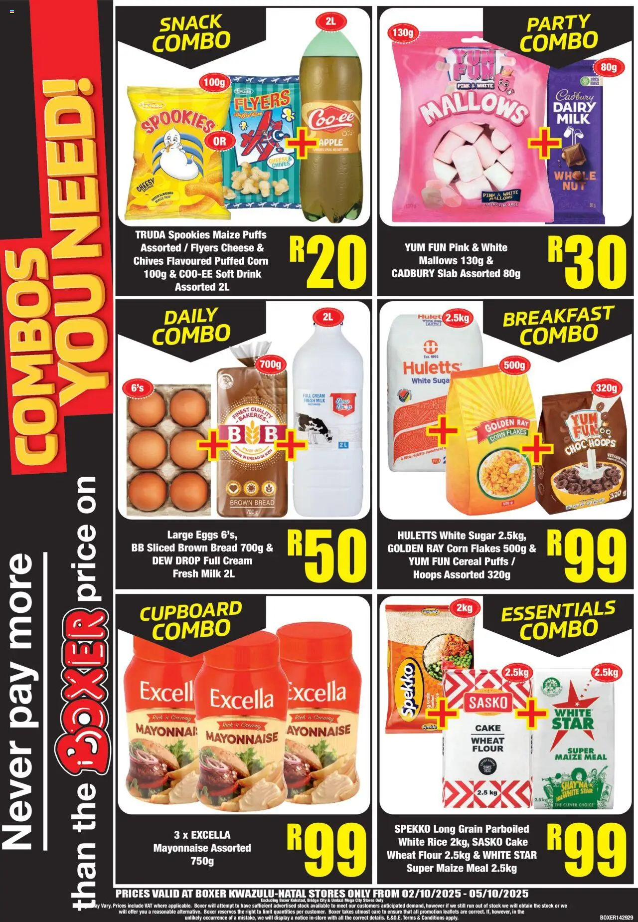 New Boxer catalogue – valid from 02.10.2025 | Page: 4 | Products: Corn, Eggs, Cream, Flakes