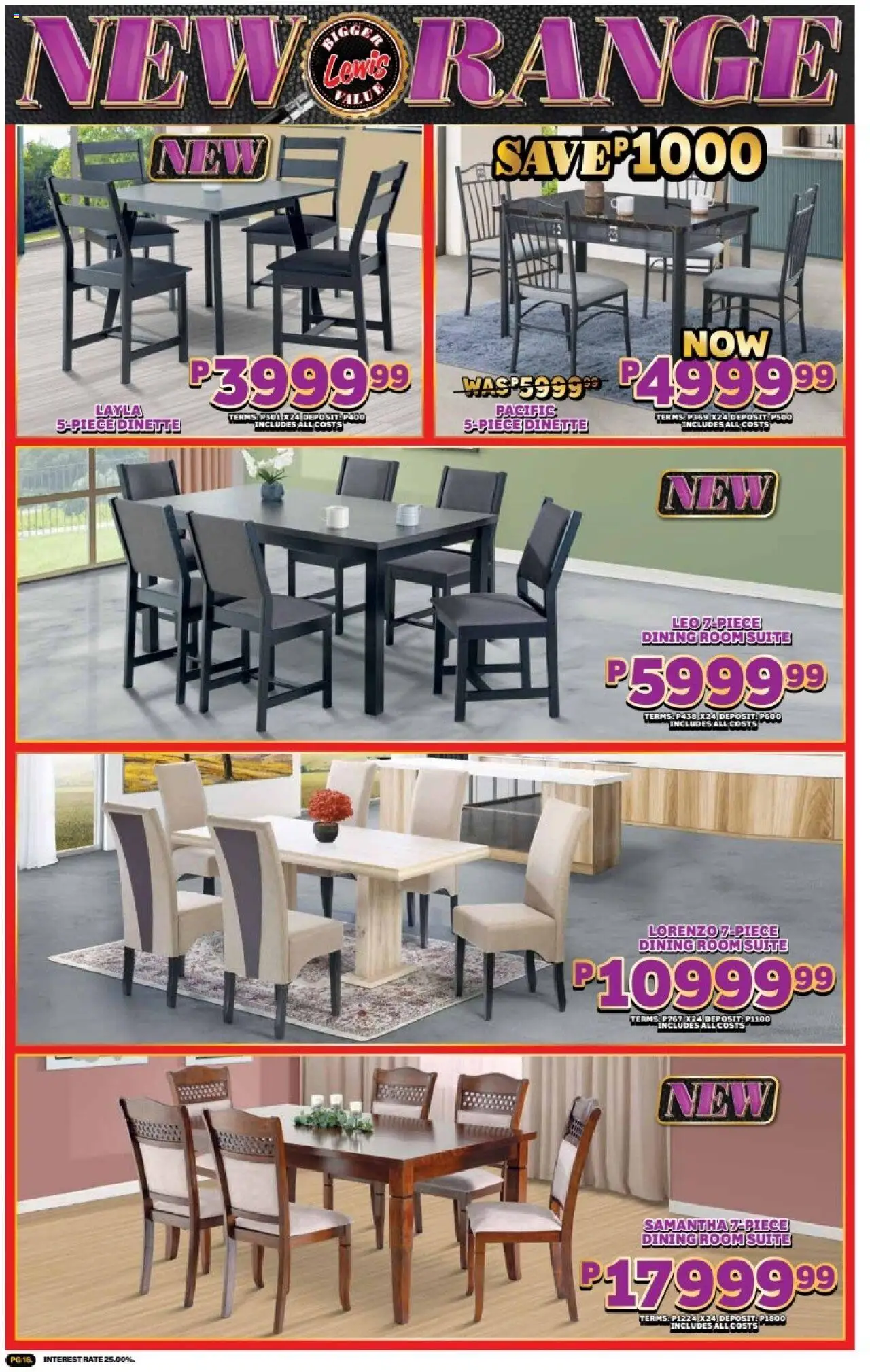 New Lewis Stores catalogue – valid from 01.10.2025 | Page: 16 | Products: Dining room suite
