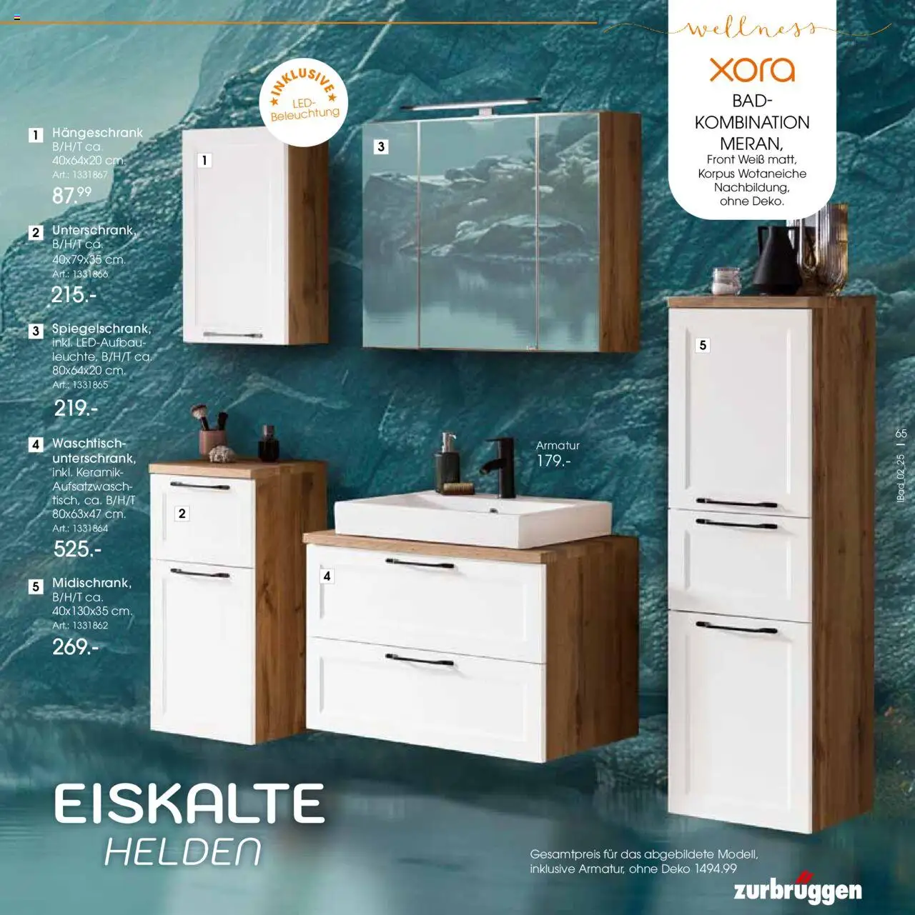 Zurbrüggen - Bad Spezial – gültig ab 11.06.2025 | Seite: 65 | Produkte: Bad, Armatur, Waschtisch, Hängeschrank