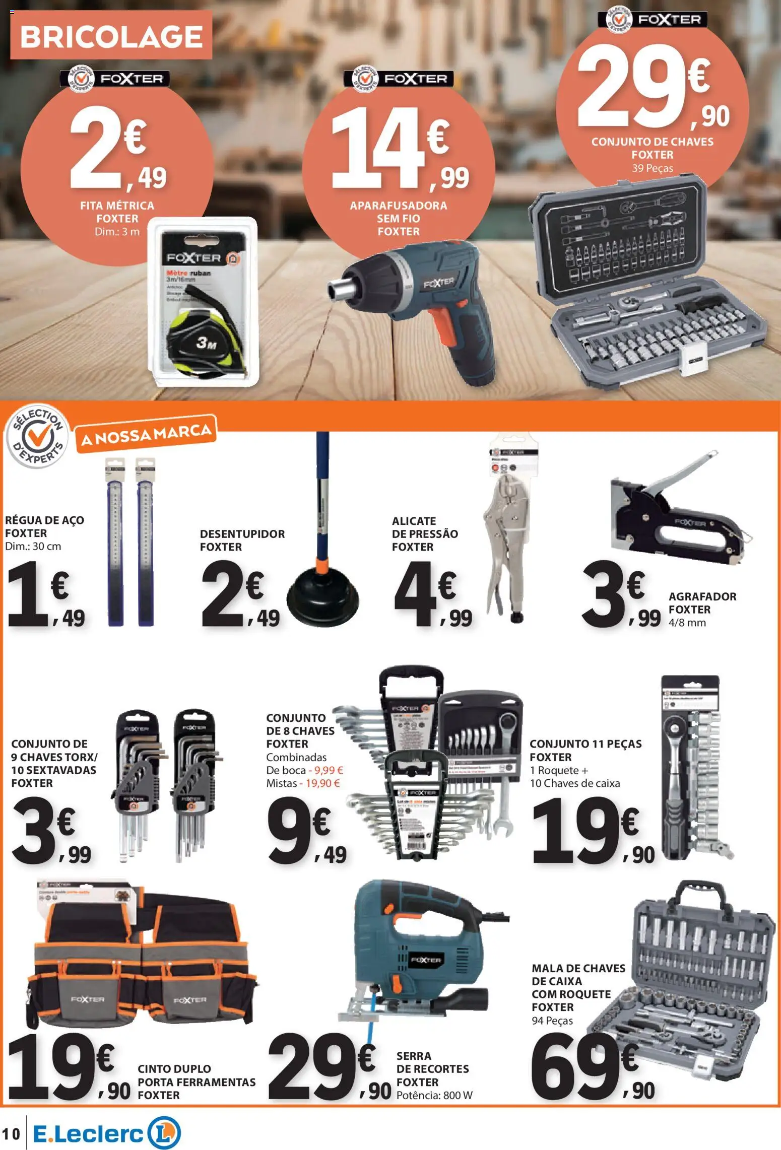 E.Leclerc folheto Não Alimentar │ válido de 15.01.2026 | Página: 10 | Produtos: Cinto, Porta, Alicate, Ferramentas