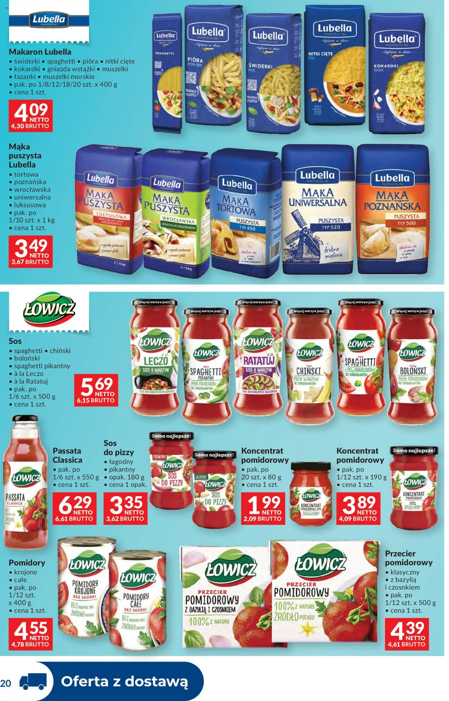 Makro Gazetka - Dystrybucja do sklepów od 03.03.2026 | Strona: 20 | Produkty: Penne, Bazylia, Pomidory, Sos