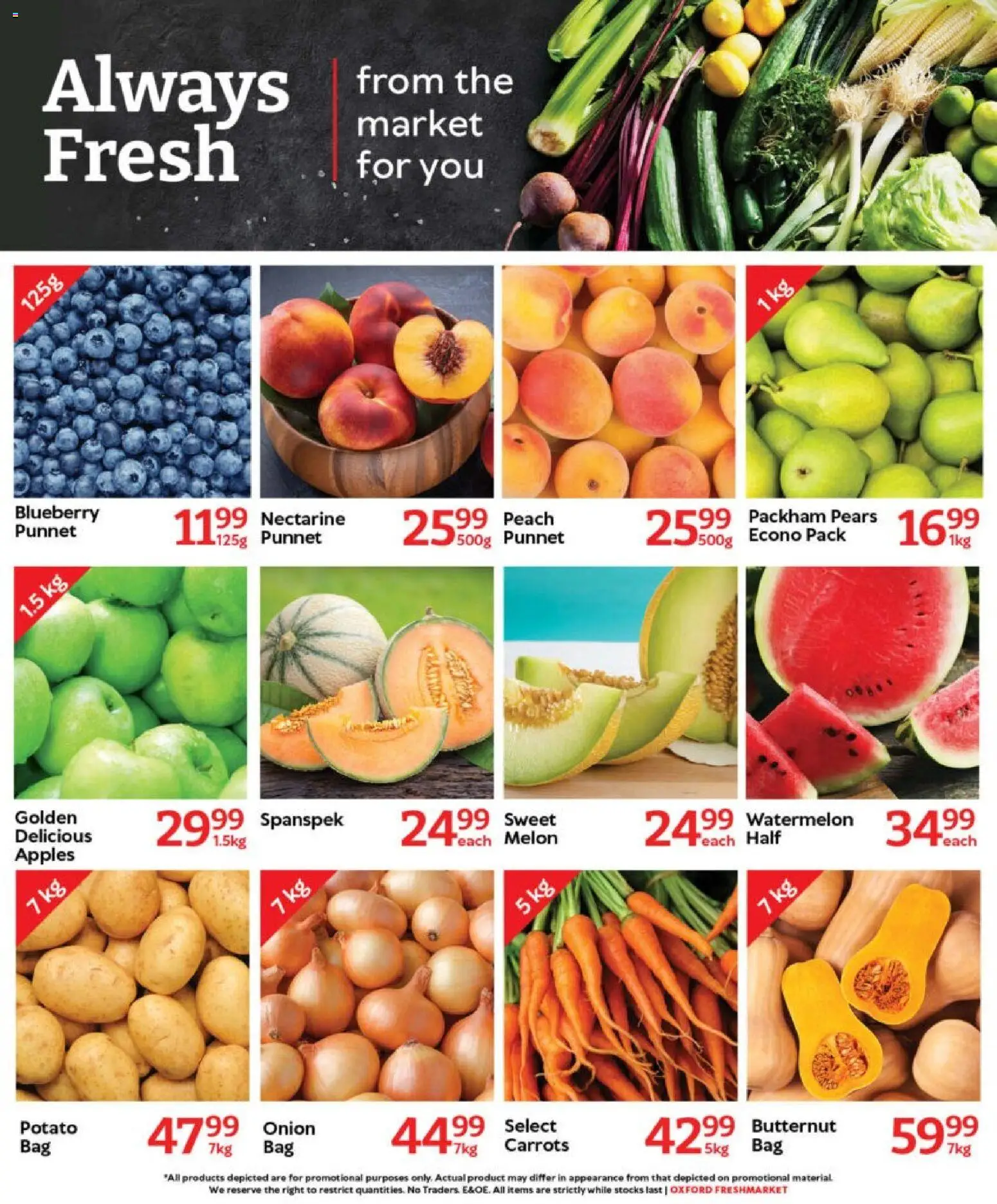 New Oxford Freshmarket catalogue – valid from 05.11.2025 | Page: 4 | Products: Pears, Apples, Carrots, Peach