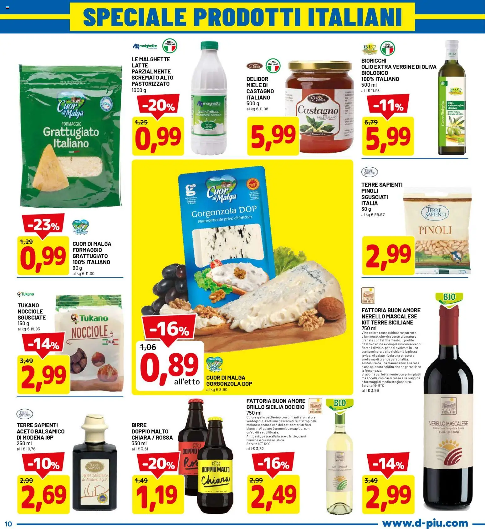 Volantino D Più del 23.02.2026 | Pagina: 10 | Prodotti: Pesce, Vino, Gorgonzola, Profumo