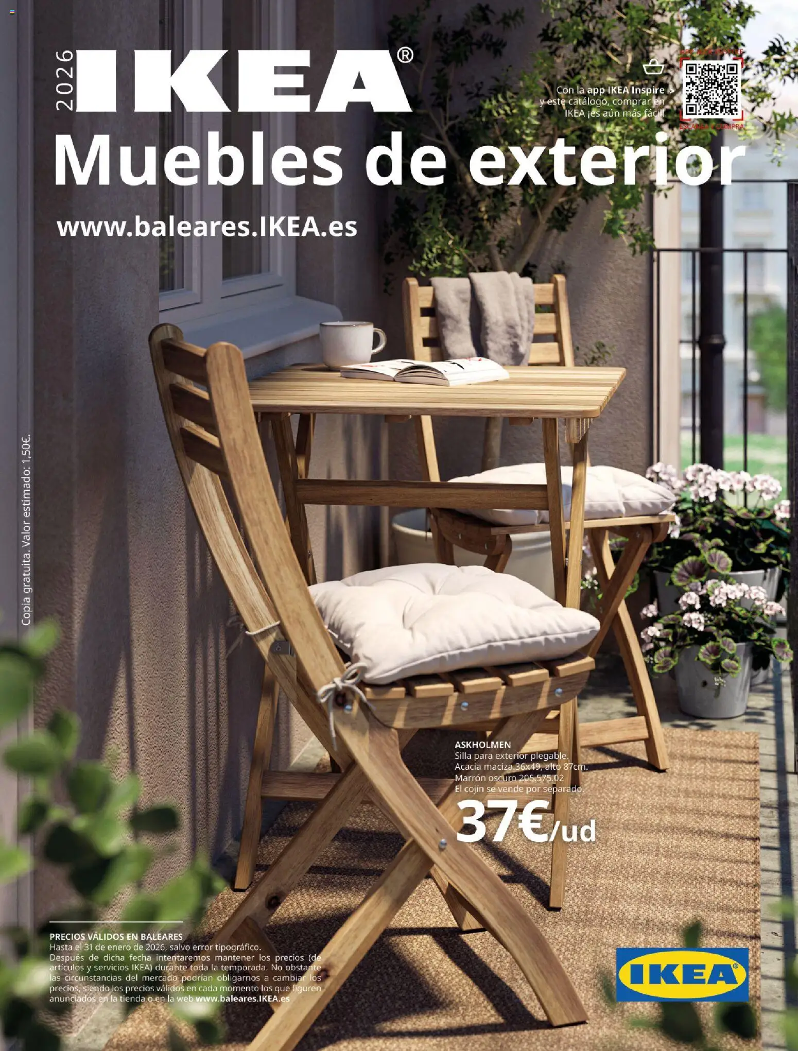 Catálogo IKEA Muebles de exterior │ válido desde el 10.12.2025 | Página: 1 | Productos: Muebles, Cojín, Silla