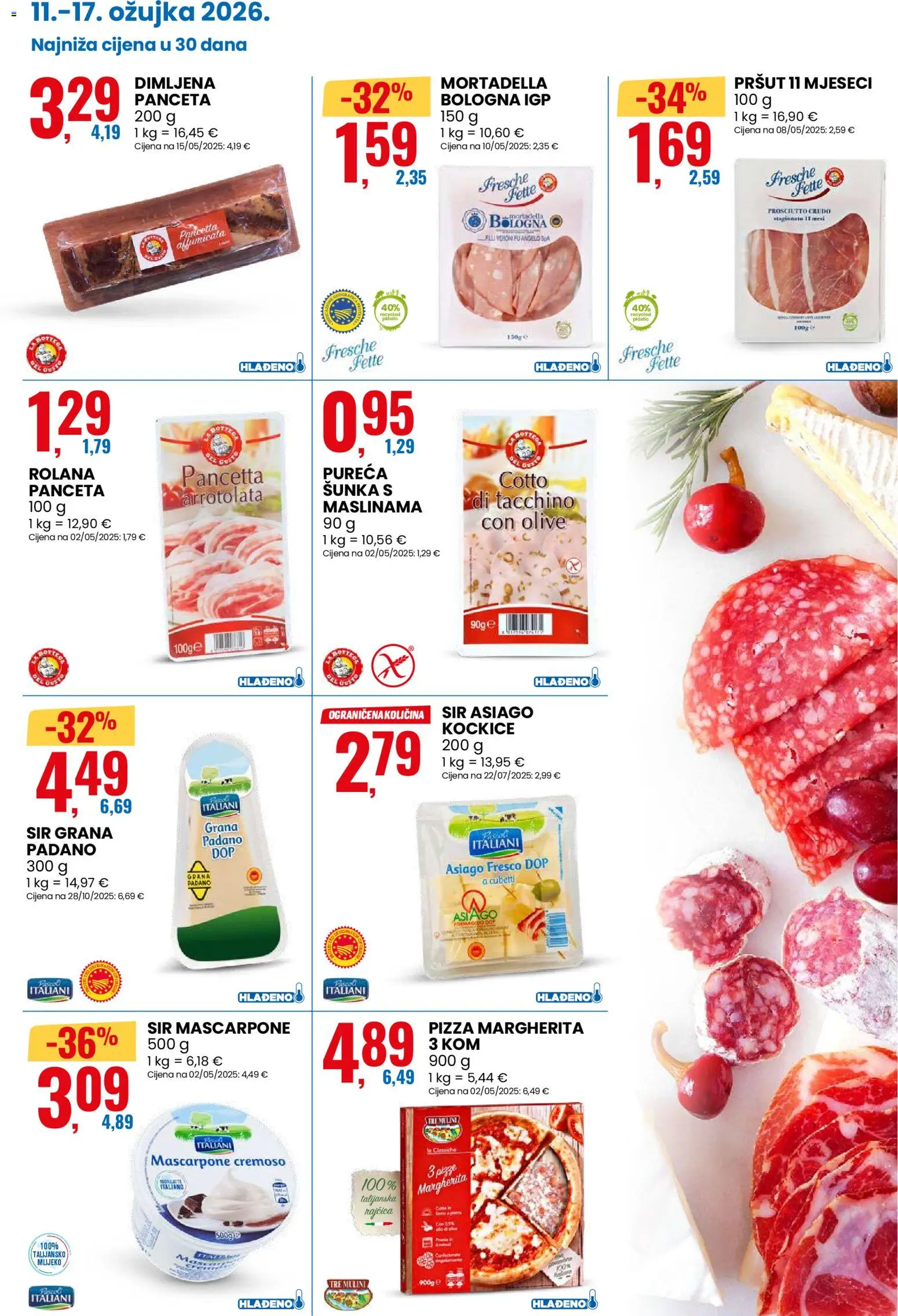 Eurospin katalog | vrijedi od 11.03.2026 | Stranica: 5 | Proizvodi: Grana Padano, Šunka, Pršut, Panceta