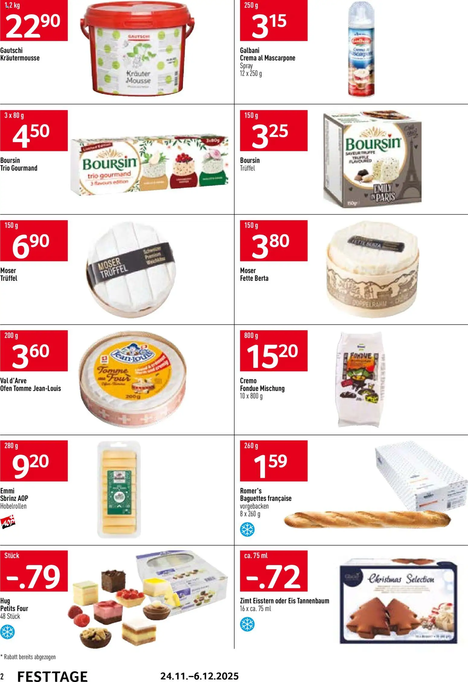 Prodega Aktionen Festtage – gültig ab 24.11.2025 | Seite: 2 | Produkte: Mascarpone, Eis, Fondue, Ofen