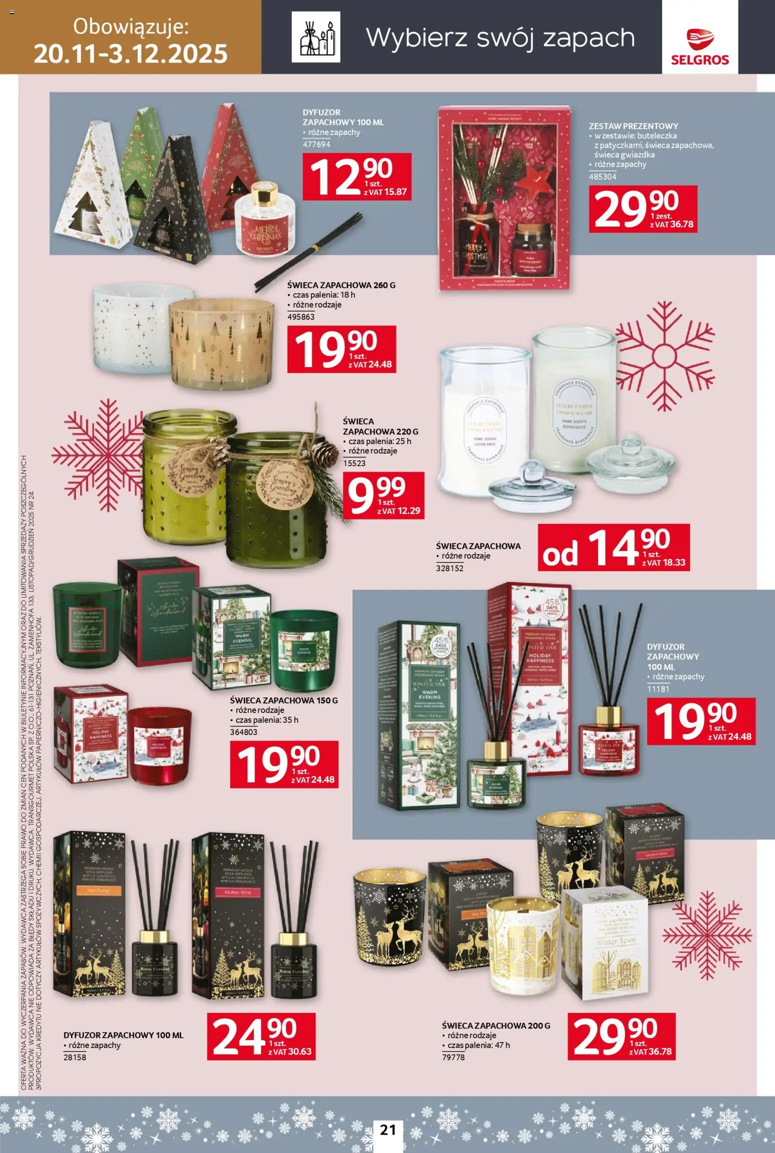 Selgros cash&carry Gazetka - Home&Deco od 20.11.2025 | Strona: 21 | Produkty: Zapach, Peeling