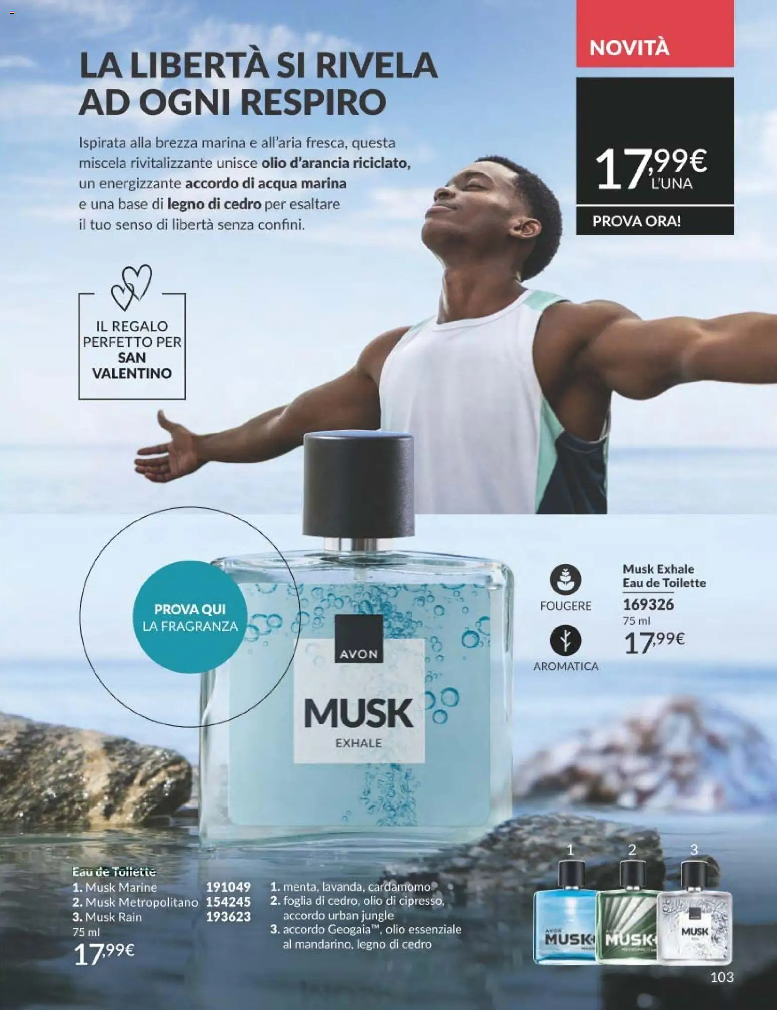 Volantino Avon del 01.02.2026 | Pagina: 103 | Prodotti: Acqua, Olio, Fragranza