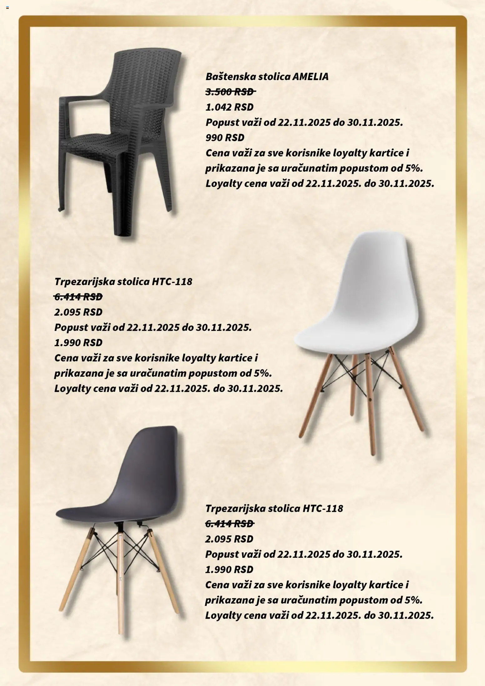 Forma Ideale katalog - važi od 22.11.2025 | Strana: 3 | Proizvode: Baštenska stolica, Stolica