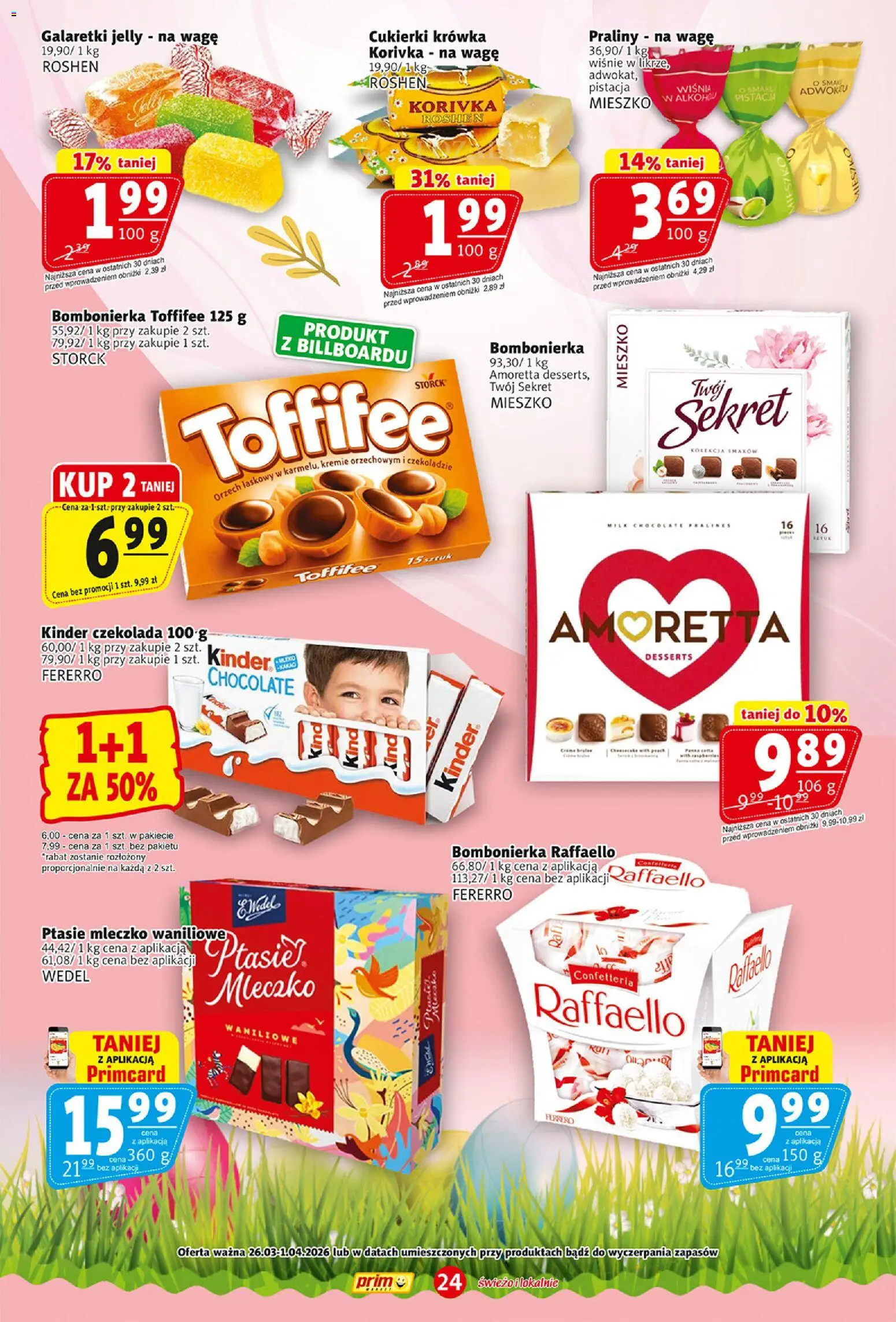 Prim Market gazetka od 26.03.2026 | Strona: 24 | Produkty: Bombonierka, Krowka, Toffifee, Wiśnie