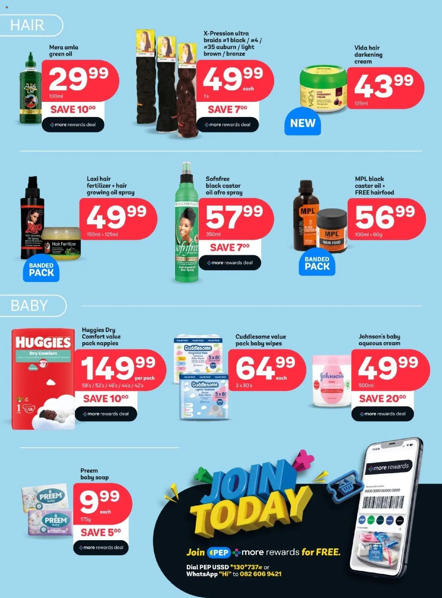 New PEP Stores catalogue – valid from 01.12.2025 | Page: 3 | Products: Oil, Cream, Soap, Nappies