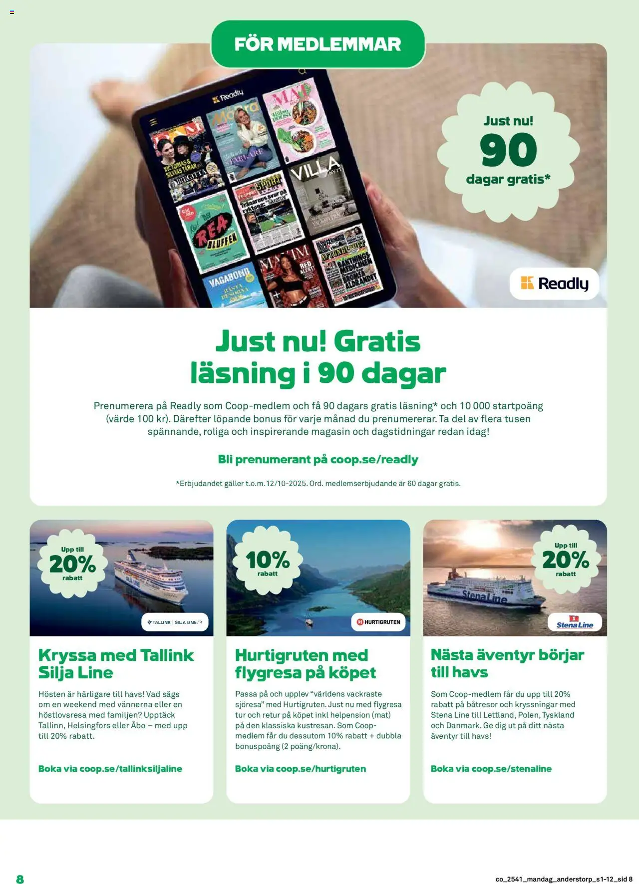 Coop reklamblad aktuell från 06.10.2025 | Sida: 8 | Produkter: Galler