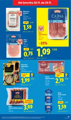 Dulano Mesnata slanina, 2 x 125 g, Narezana, Dimljena - Pregled kataloga iz trgovine Lidl, vrijedi od 17.11.2025 | Stranica: 79