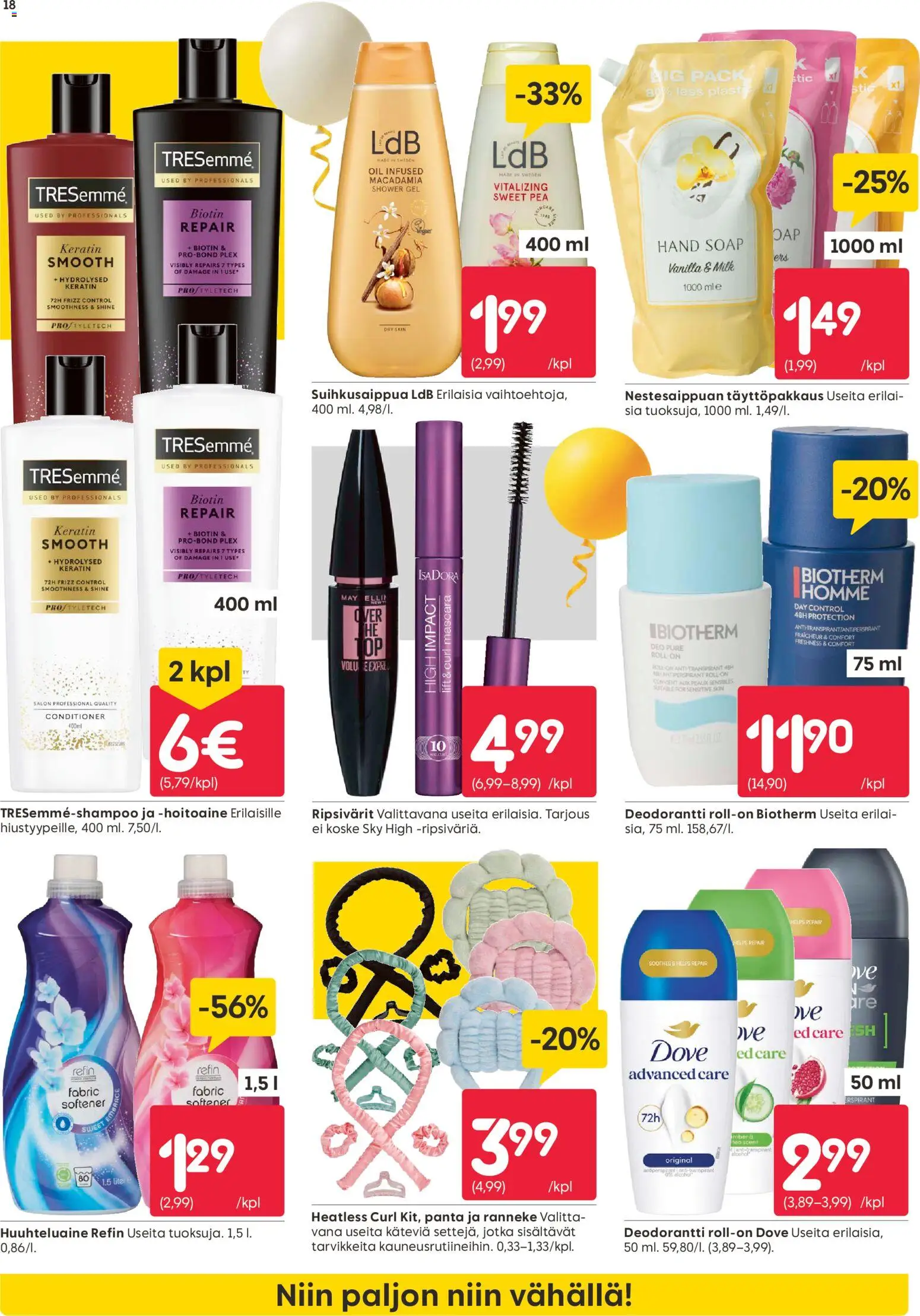 Rusta tarjoukset – voimassa 13.04.2026 alkaen | Sivu: 18 | Tuotteet: Hoitoaine, Deodorantti, Huuhteluaine