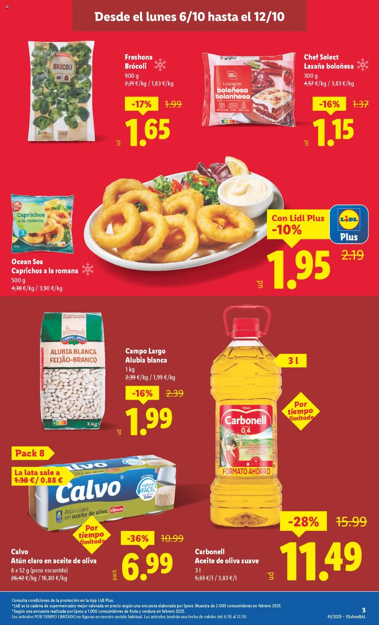 Lidl catálogo MAD │ válido desde el 06.10.2025 | Página: 3 | Productos: Aceite, Aceite de oliva, Peso, Lasaña
