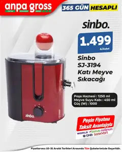 10.12.2025 tarihinden itibaren geçerli olan Anpa Gross kataloğu önizlemesi | Sayfa: 4 | Ürünler: Meyve sıkacağı, Meyve suyu, Meyve