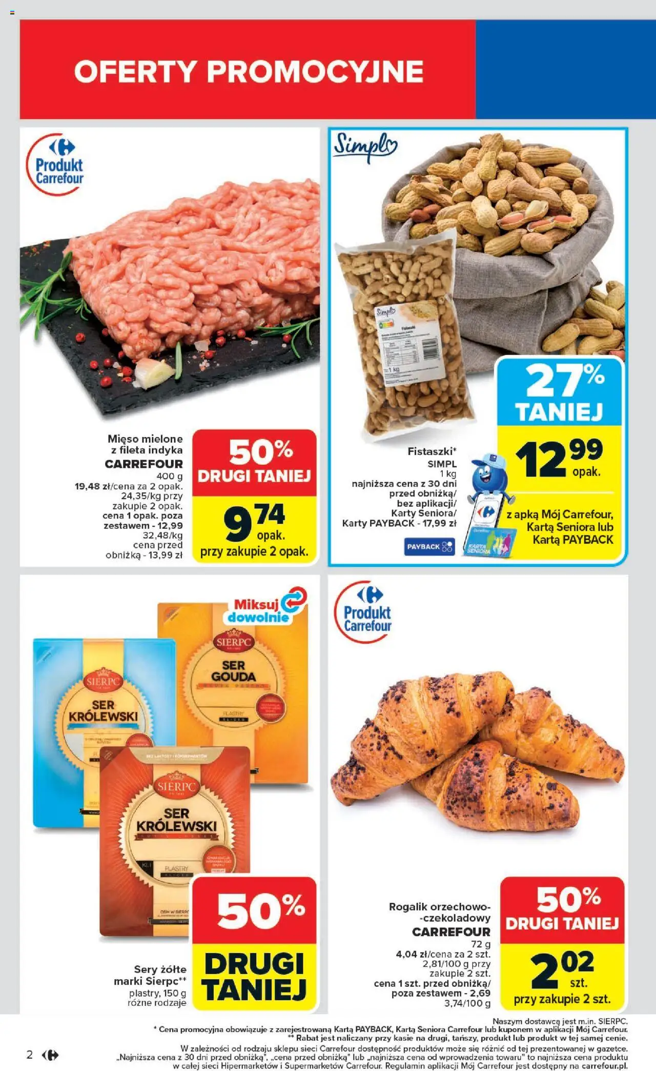 Carrefour Gazetka od 25.08.2025 | Strona: 2 | Produkty: Karta, Mięso, Mięso mielone, Sery