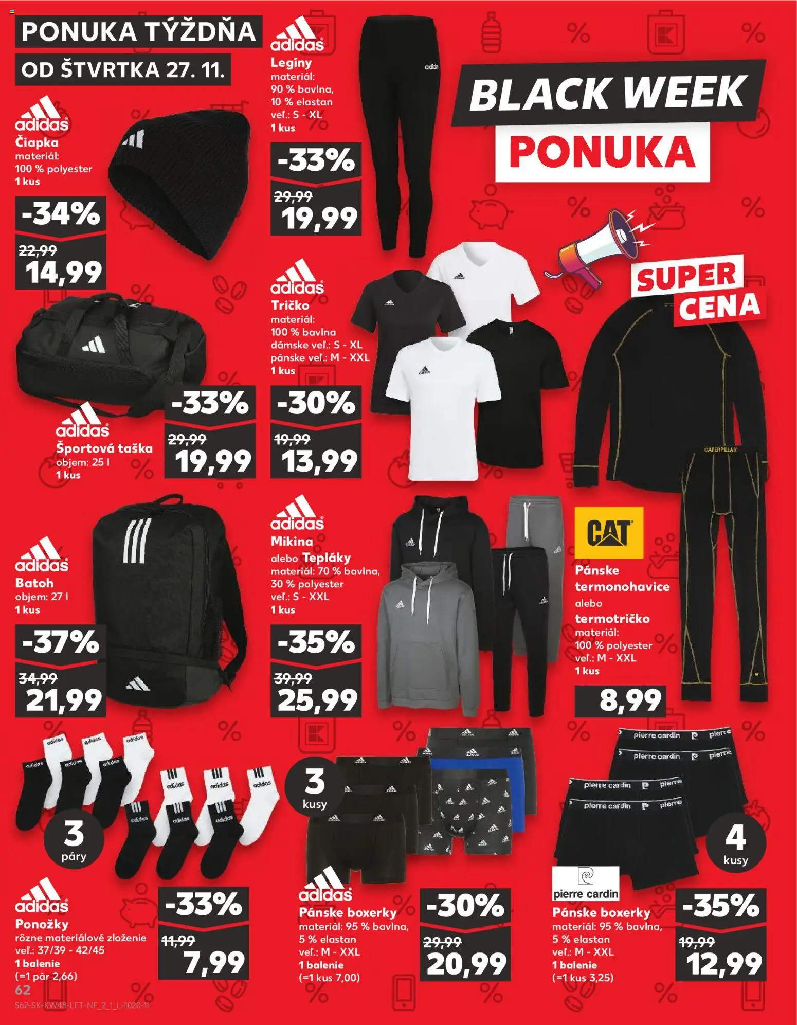 Nové Kaufland akcie – leták je platný od 27.11.2025 | Strana: 62 | Produkty: Ponožky, Batoh, Čiapka, Taška