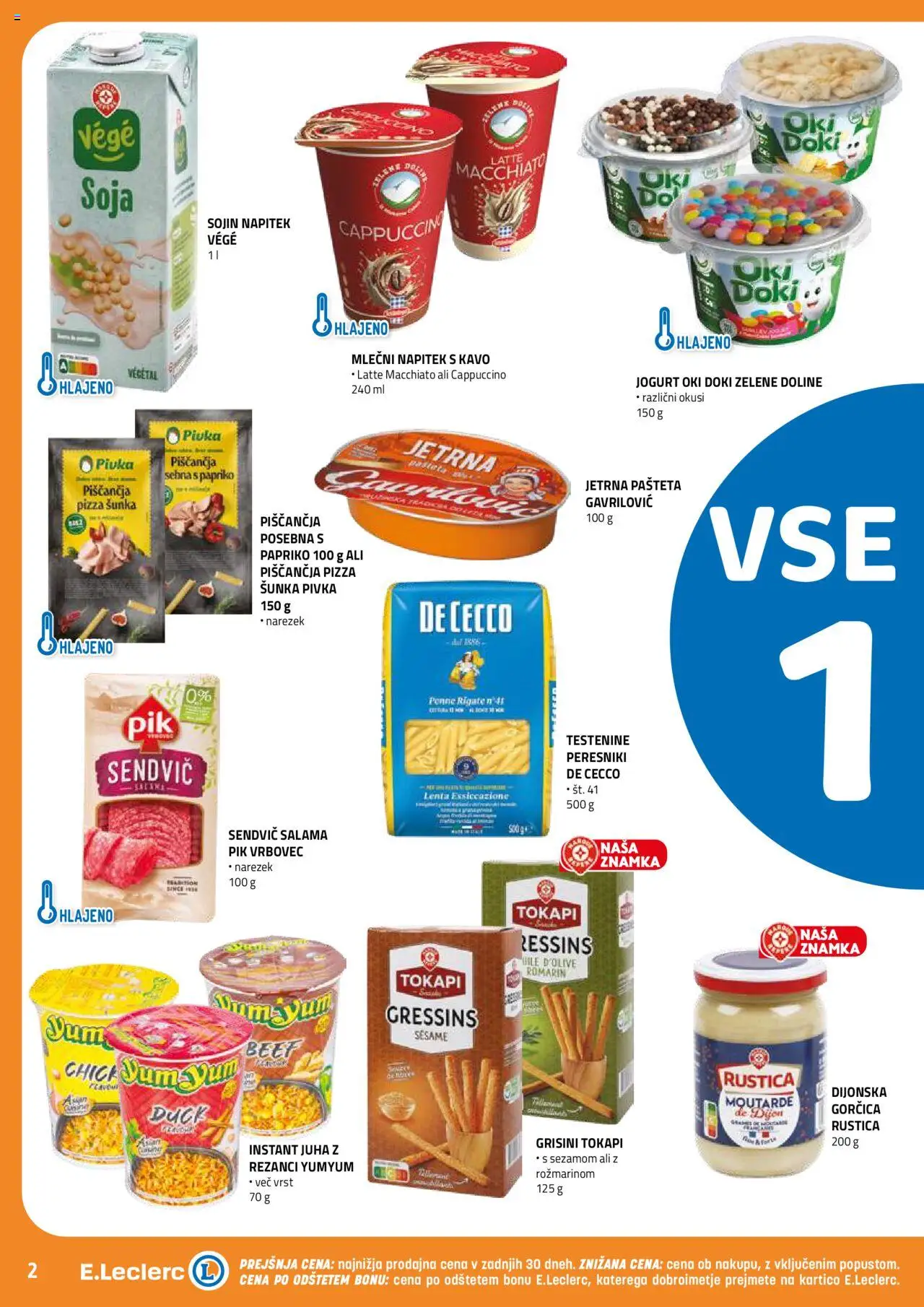 Novi E.leclerc katalog ponudbe – veljaven od 01.10.2025 | Stran: 2 | Izdelki: Grisini, Rezanci, Pašteta, Jogurt