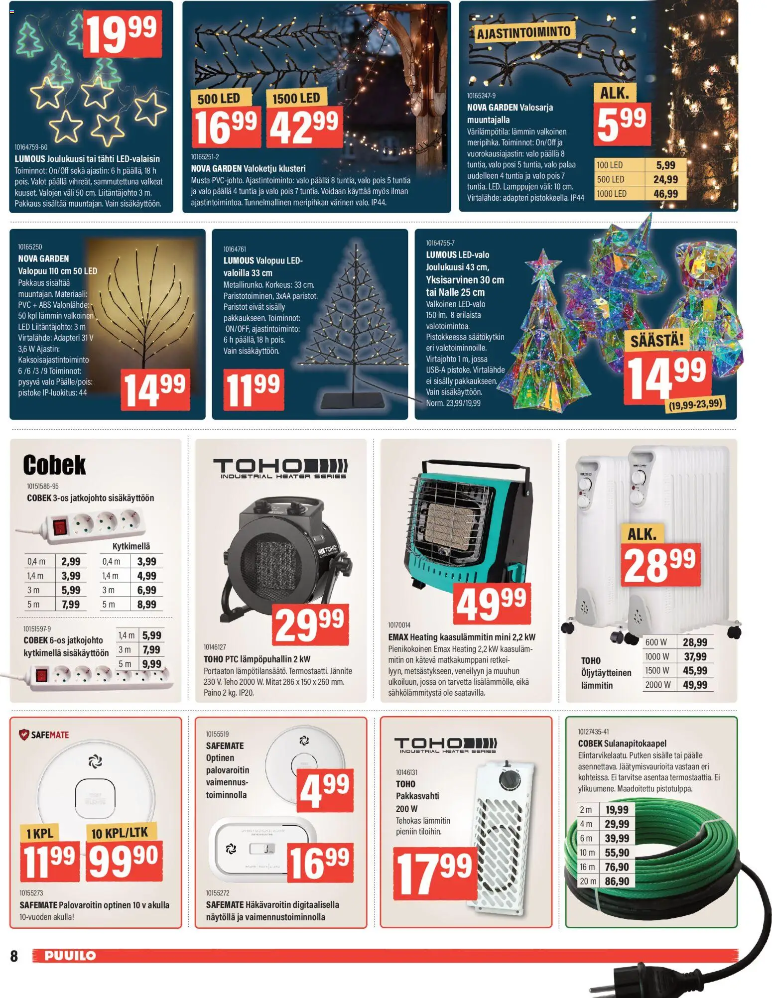 Puuilo tarjoukset – voimassa 10.11.2025 alkaen | Sivu: 8 | Tuotteet: Valonlähde, Jatkojohto, Paristot, Pistoke