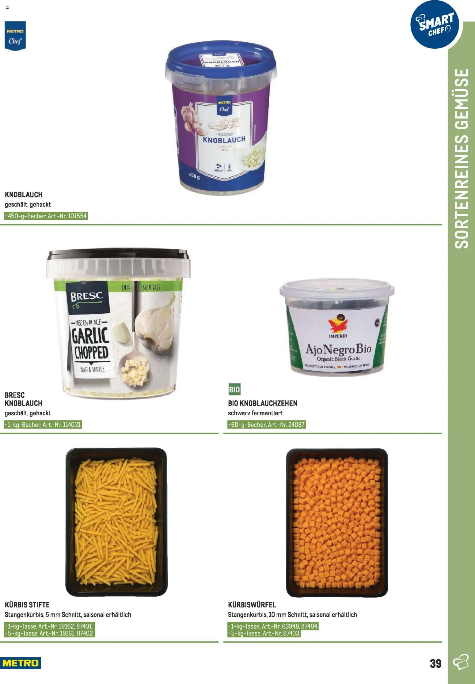Metro angebote - Smart Chef Obst & Gemüse gültig ab 26.03.2026 | Seite: 39 | Produkte: Gemüse, Knoblauch, Kürbis