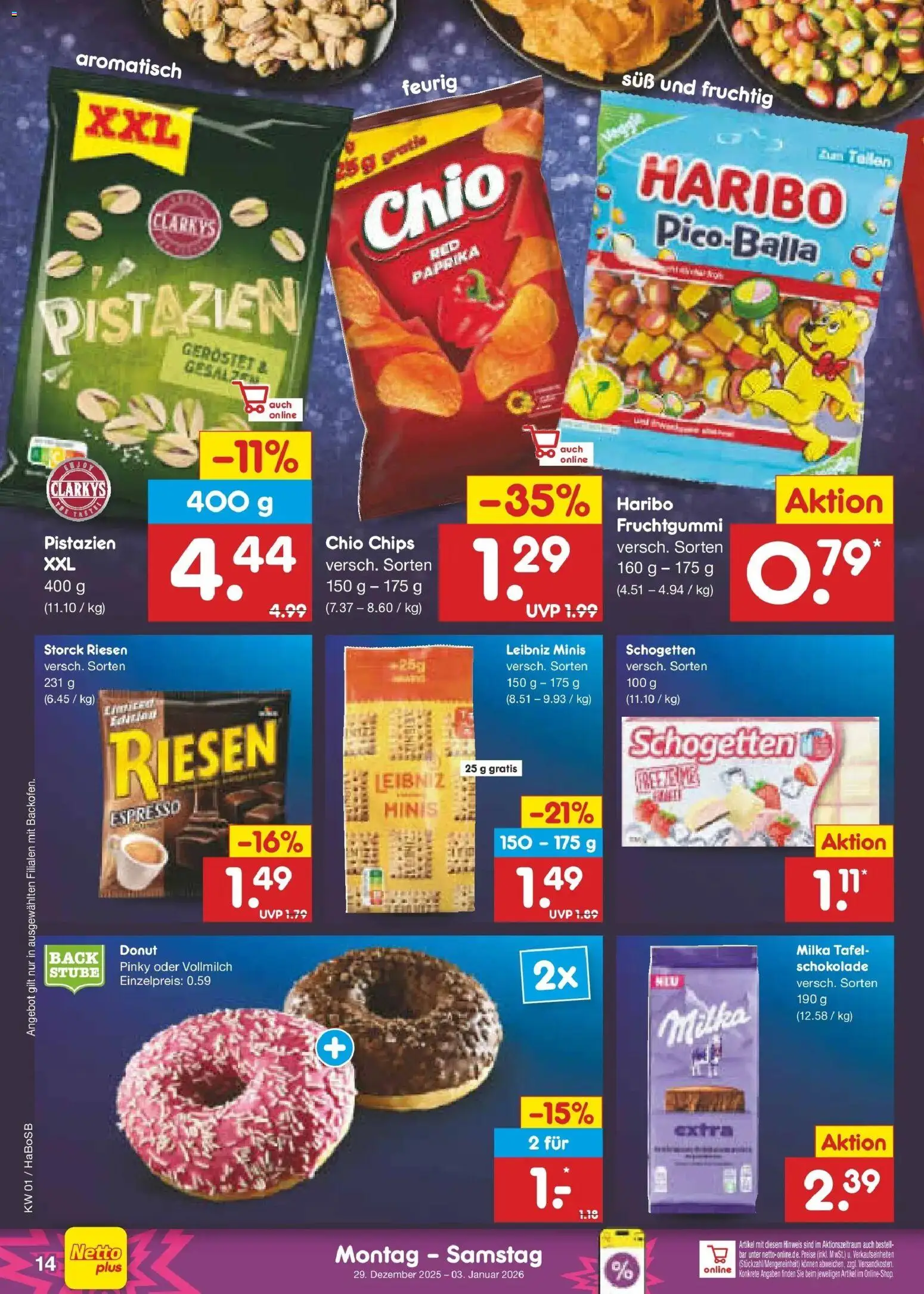 Netto Marken-Discount prospekt Stadtlohn	 – gültig ab 28.12.2025 | Seite: 14 | Produkte: Schokolade, Pistazien, Paprika, Schogetten