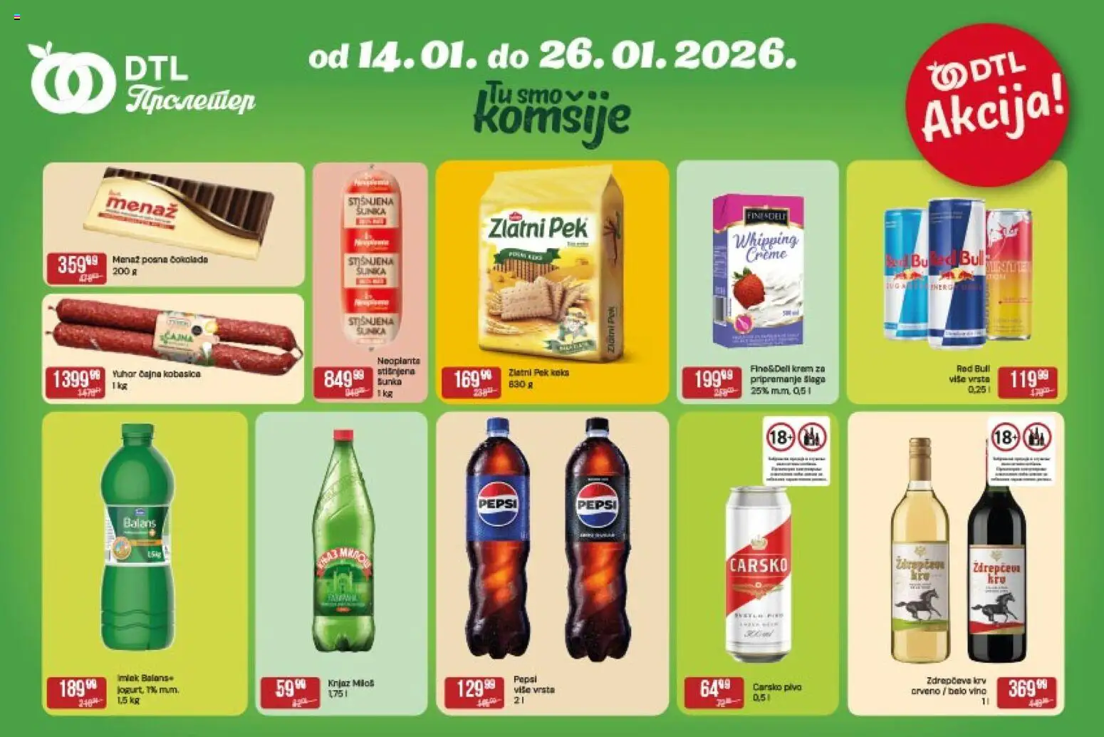 Metalac Proleter katalog - važi od 14.01.2026 | Strana: 2 | Proizvode: Vrata, Čokolada, Šunka, Kobasica