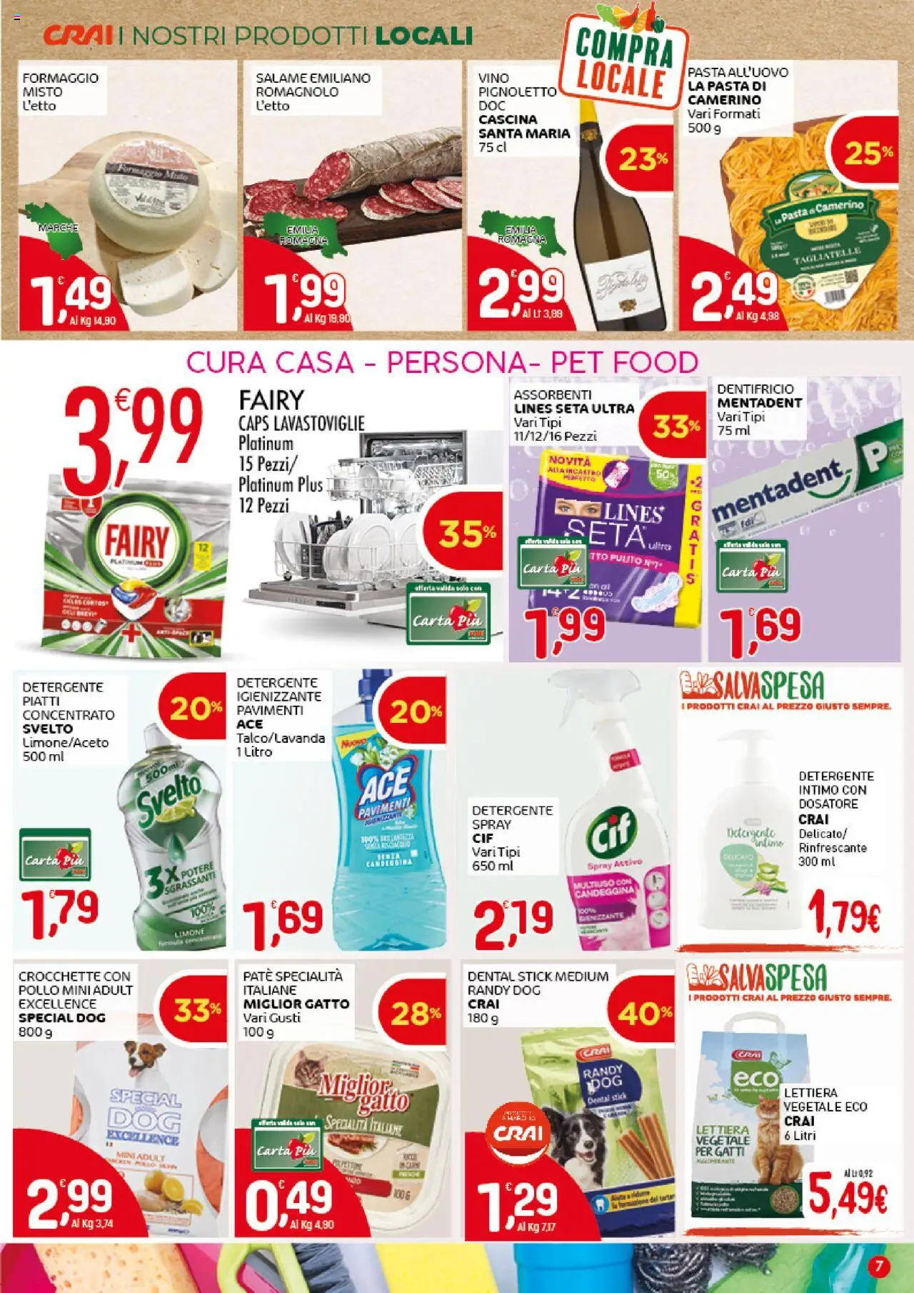 Volantino CRAI del 04.09.2025 | Pagina: 7 | Prodotti: Salame, Detergente intimo, Limone, Pasta