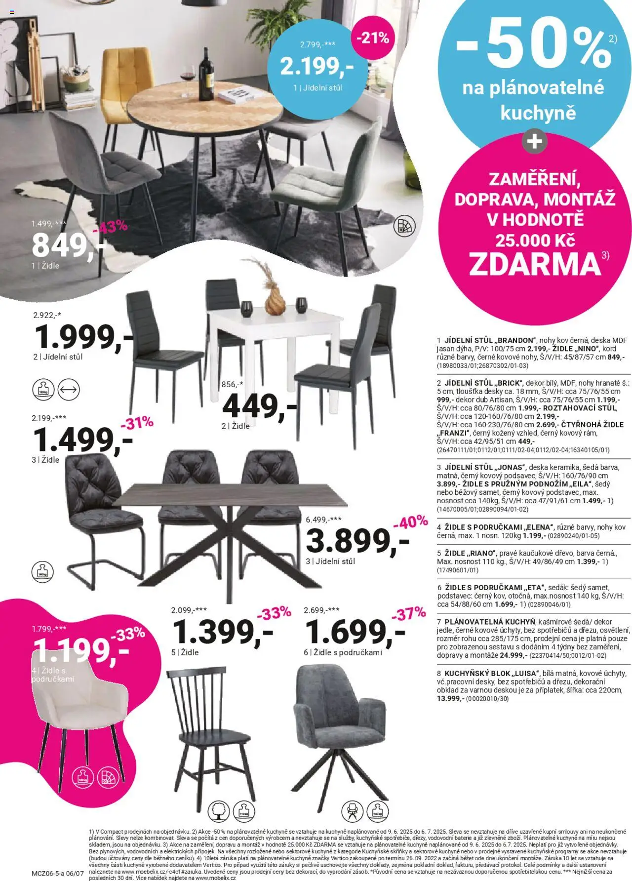 Möbelix leták od 09.06.2025 | Strana: 6 | Produkty: Kuchyňské skříňky, Blok, Baterie, Kuchyně