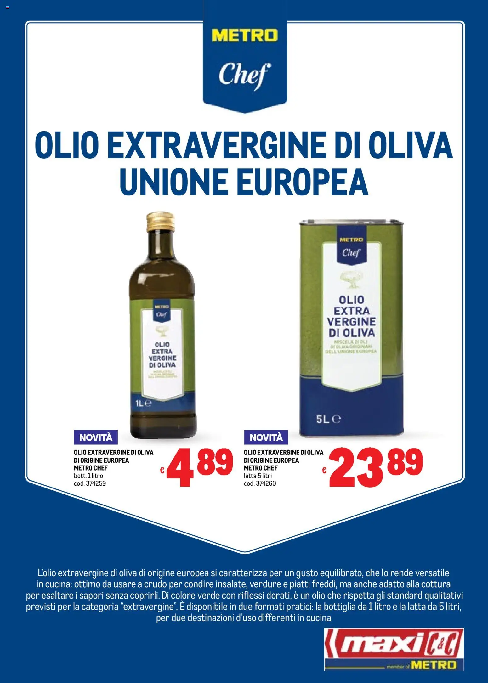 Volantino Metro del 06.11.2025 | Pagina: 6 | Prodotti: Verdure, Olio, Olio extra vergine, Bottiglia