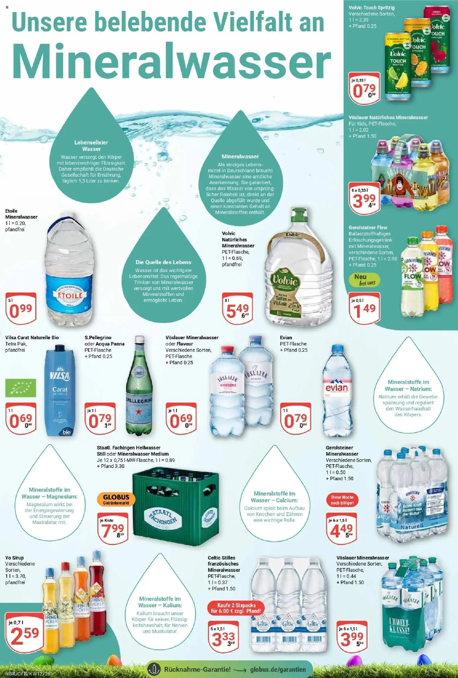 Globus prospekt Neubrandenburg	 – gültig ab 15.03.2026 | Seite: 22 | Produkte: Wasser, Himbeere, Volvic, Gerolsteiner