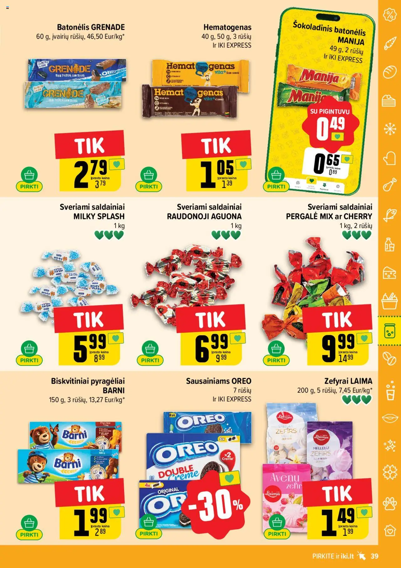 IKI leidinys│galioja nuo 07.07.2025 | Puslapis: 39 | Prekių: Šokoladinis batonėlis, Saldainiai