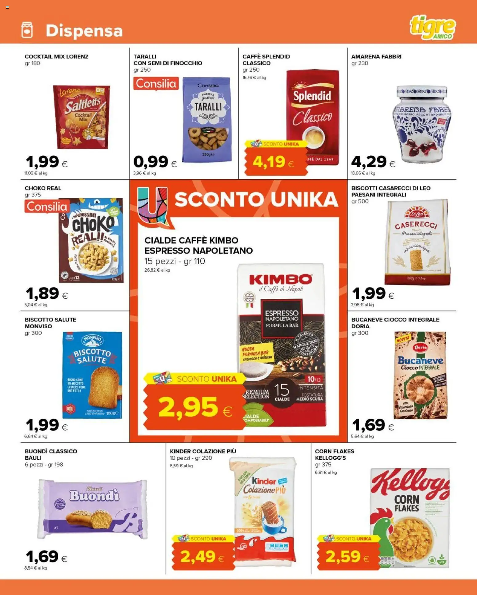 Volantino Tigre del 10.03.2026 | Pagina: 9 | Prodotti: Caffè, Biscotti, Taralli, Amarena