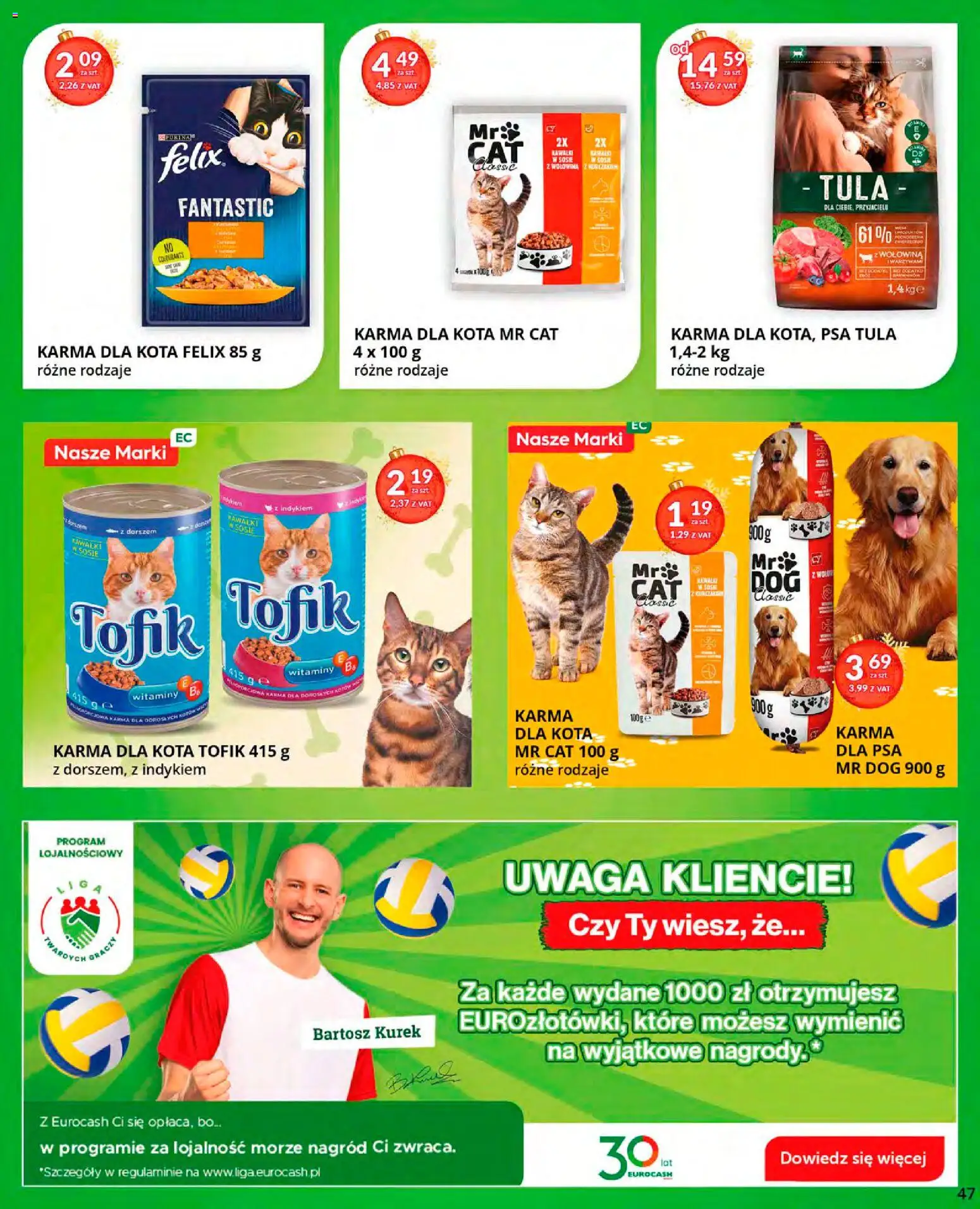 Eurocash Gazetka od 15.12.2025 | Strona: 47 | Produkty: Karma dla kota, Wołowina